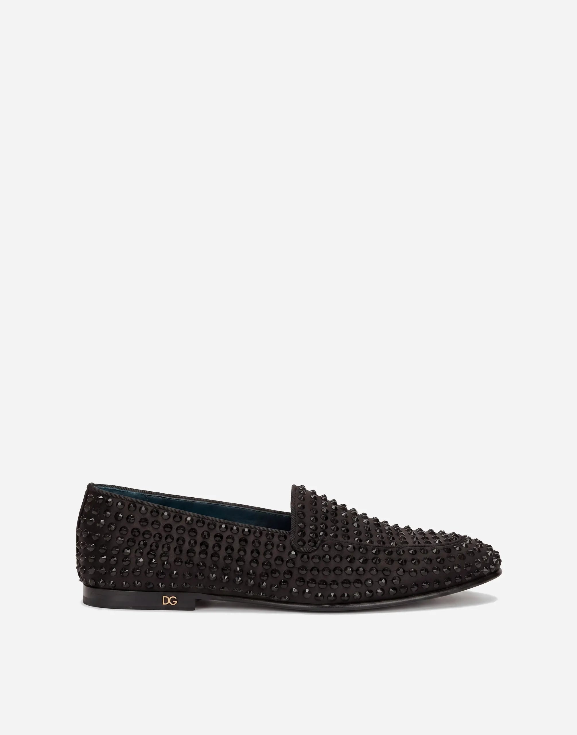 Dolce & Gabbana Dolce & Gabbana Young Pope Crystal Embellished Velvet Loafers