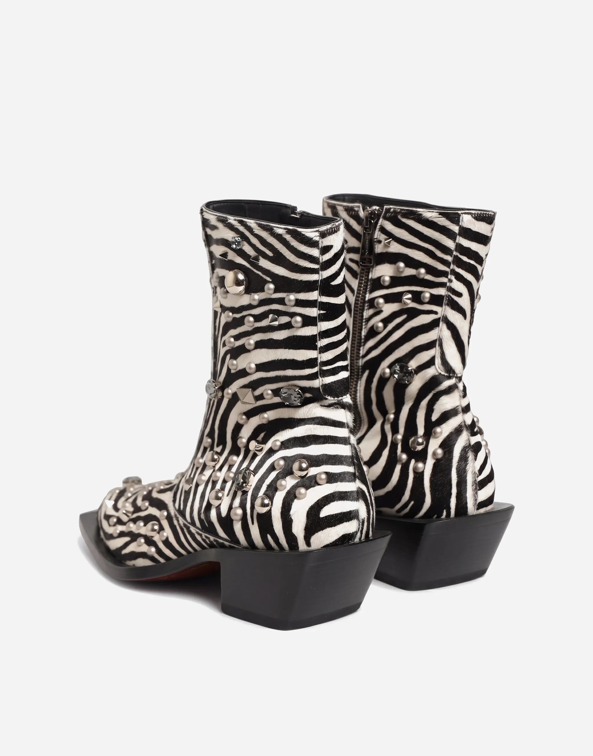 Dolce & Gabbana Dolce & Gabbana Zebra Crystal Embellished Leather Boots
