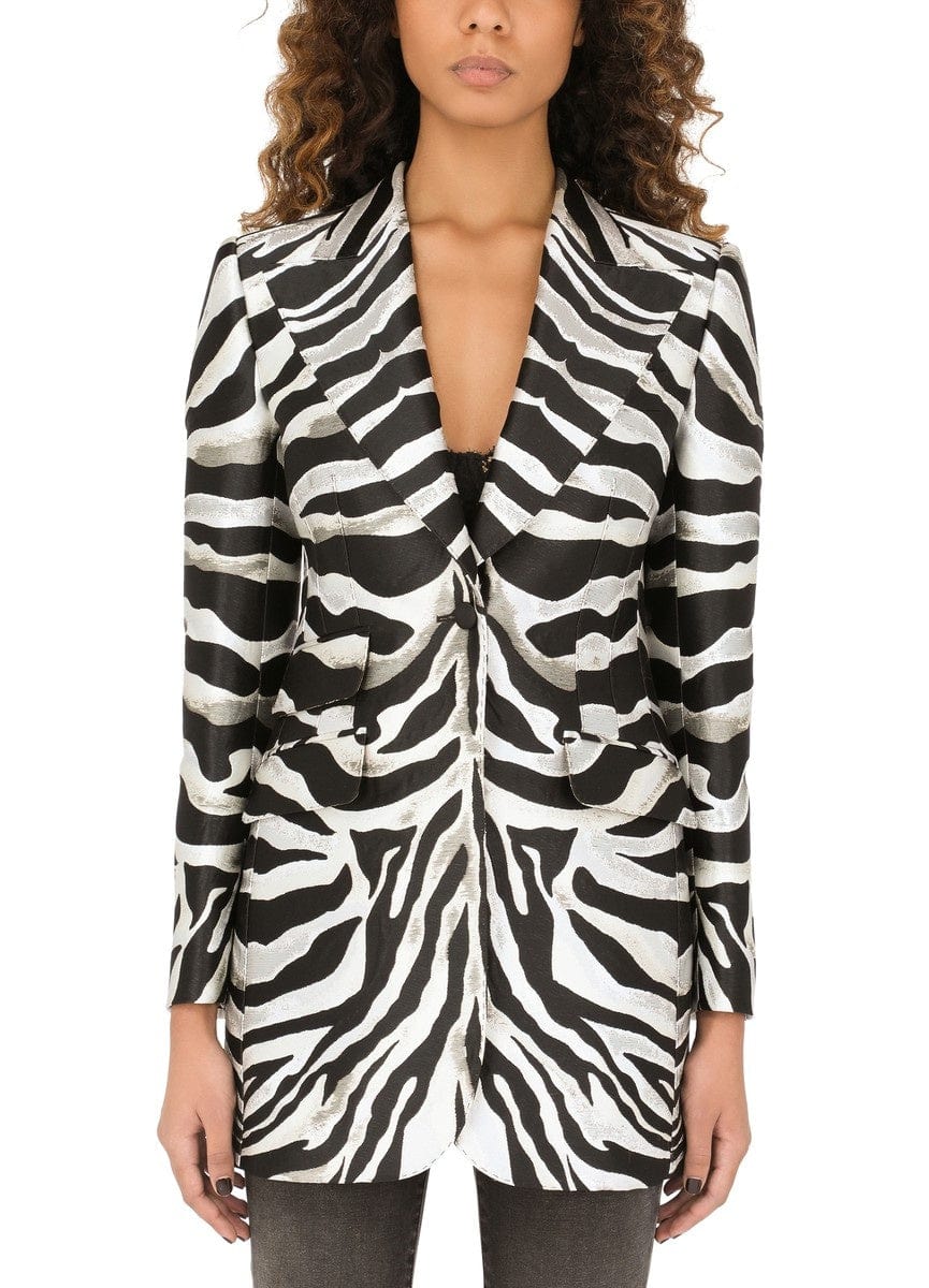 Dolce & Gabbana Zebra-Design Lamé Jacquard Jacket