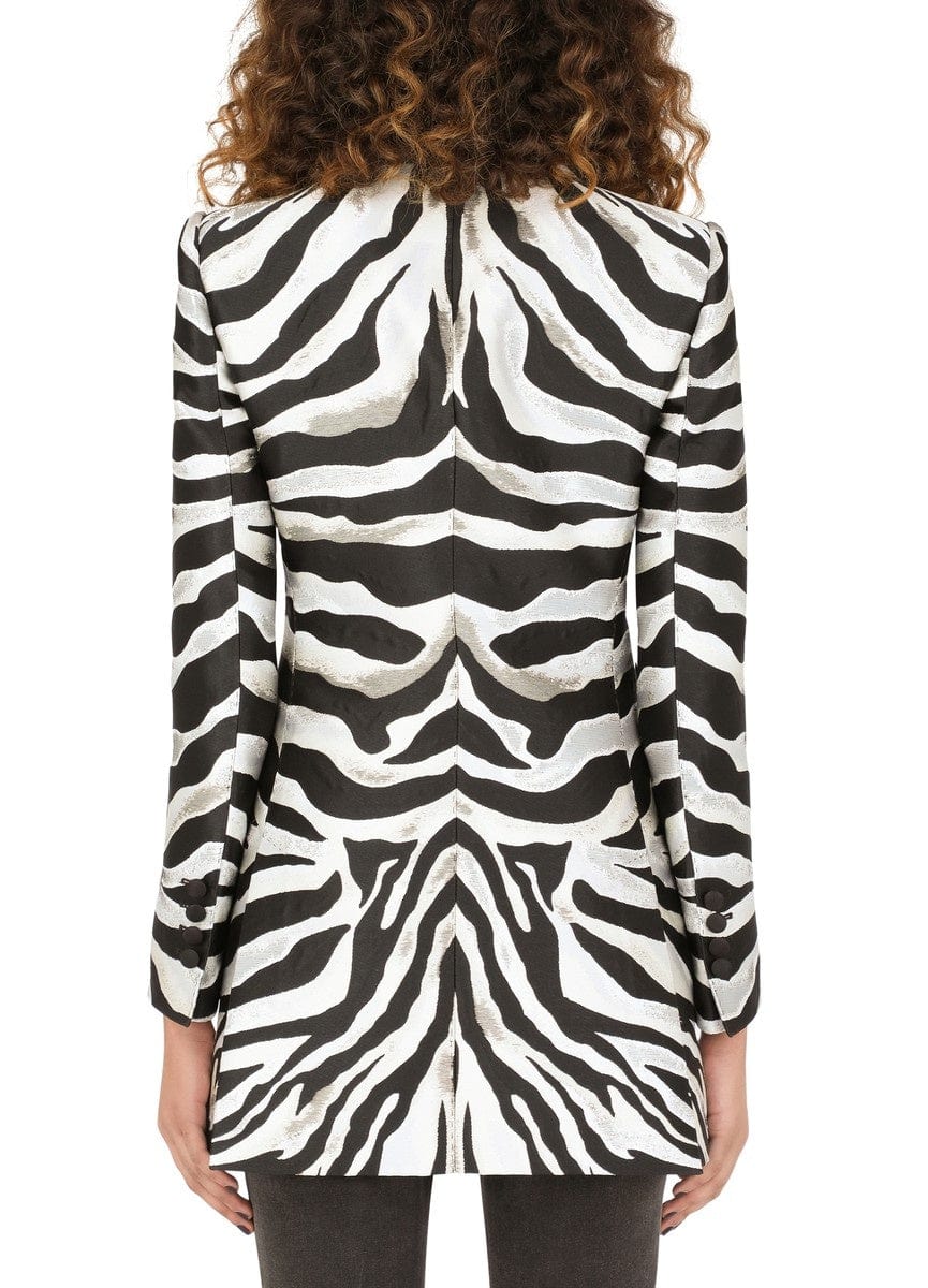 Dolce & Gabbana Zebra-Design Lamé Jacquard Jacket