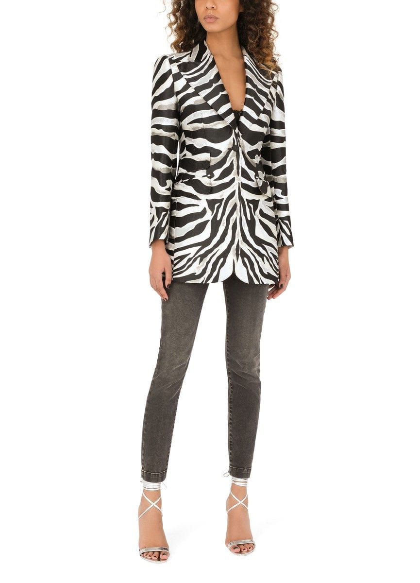 Dolce & Gabbana Zebra-Design Lamé Jacquard Jacket