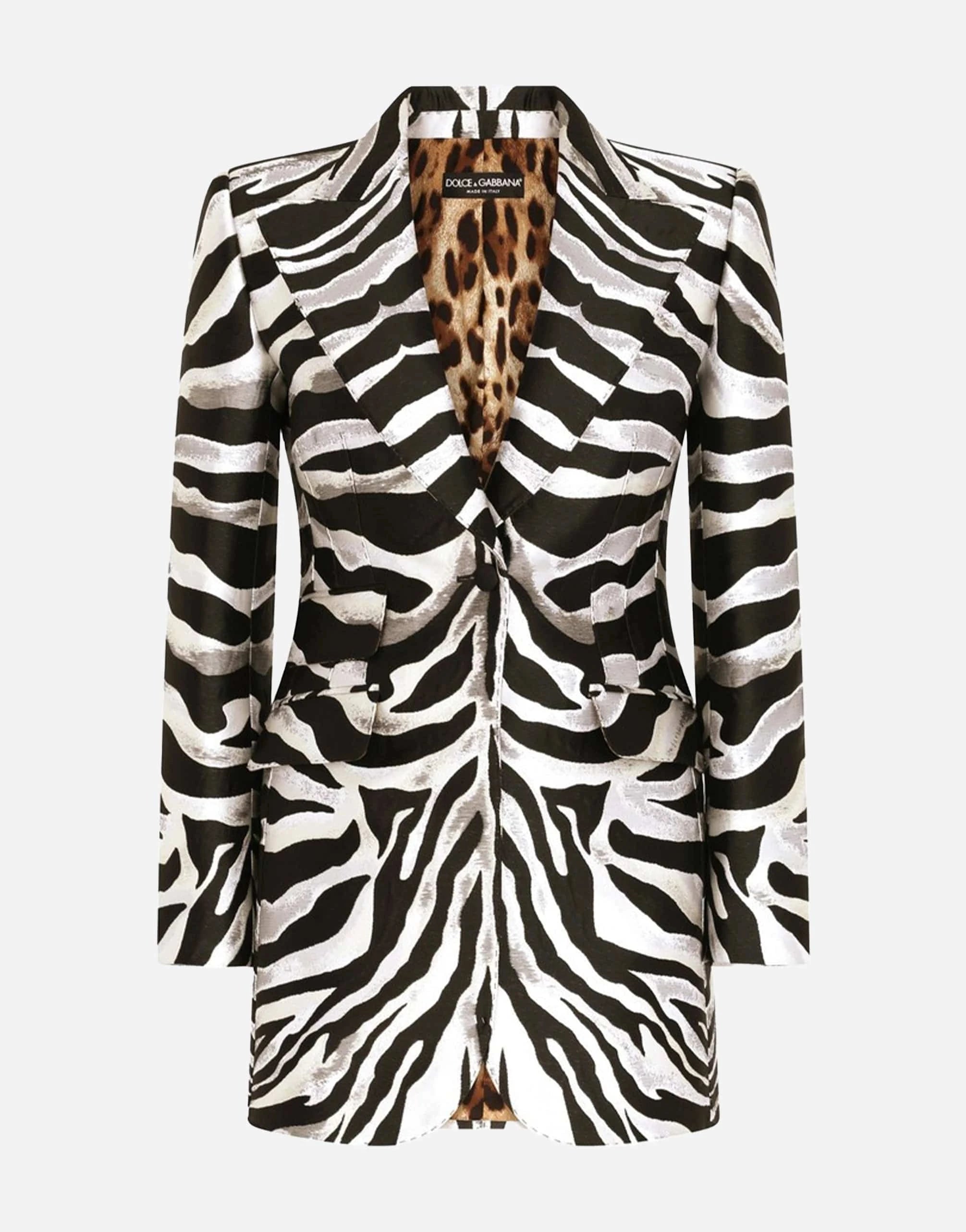 Dolce & Gabbana Zebra-Design Lamé Jacquard Jacket