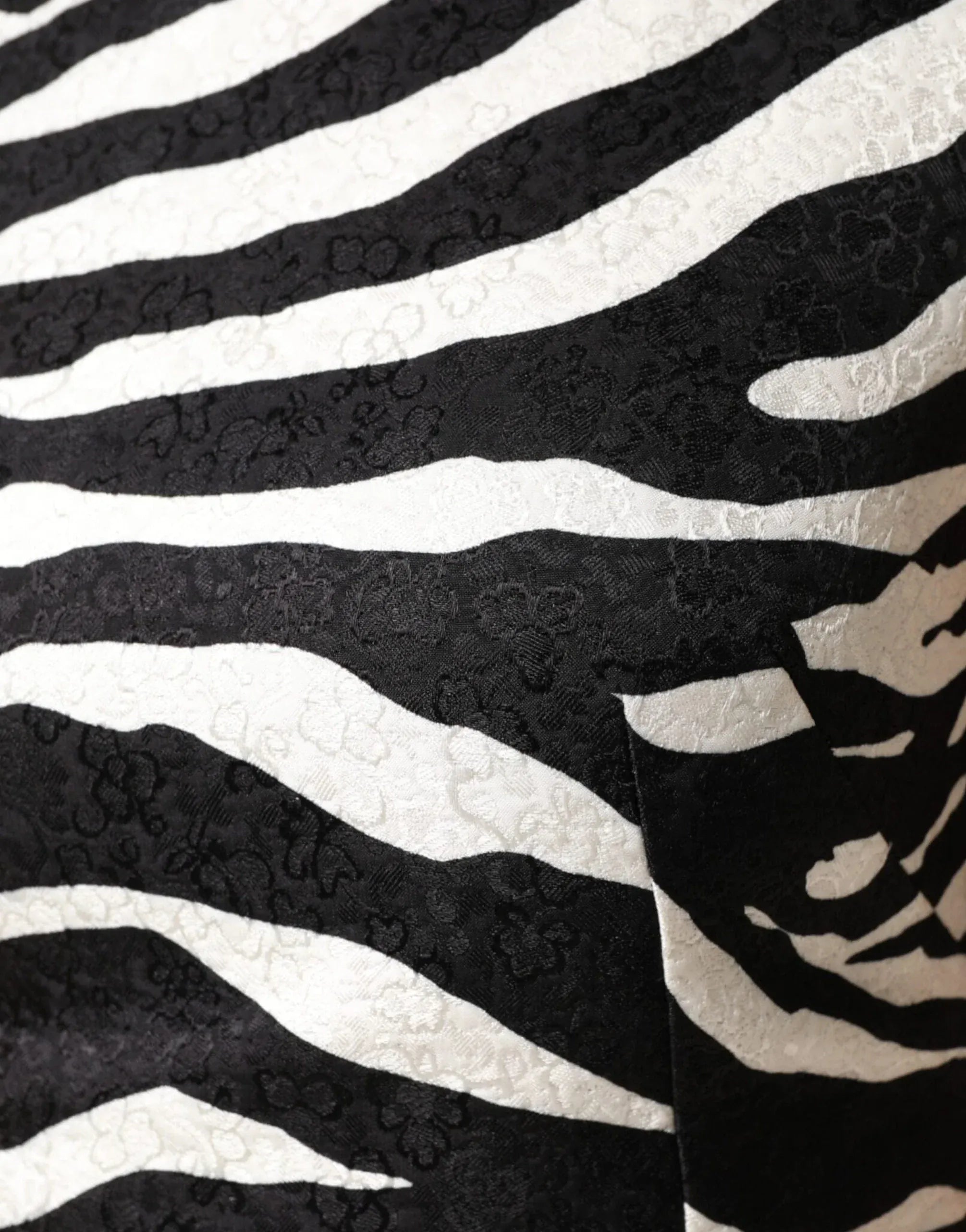 Dolce & Gabbana Zebra-Jacquard Sleeveless A-Line Mini Dress