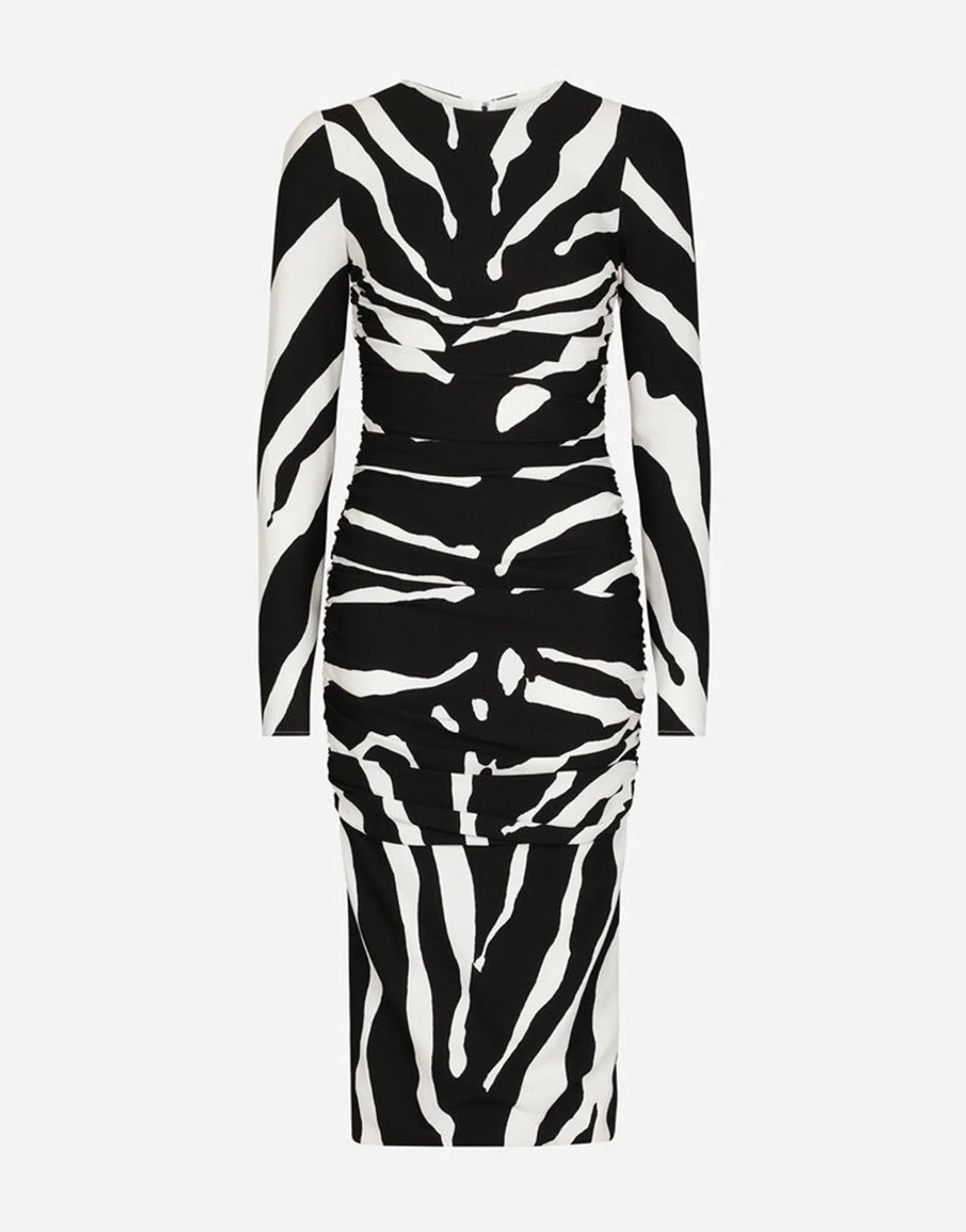 Dolce & Gabbana Zebra-Print Cady Midi Dress
