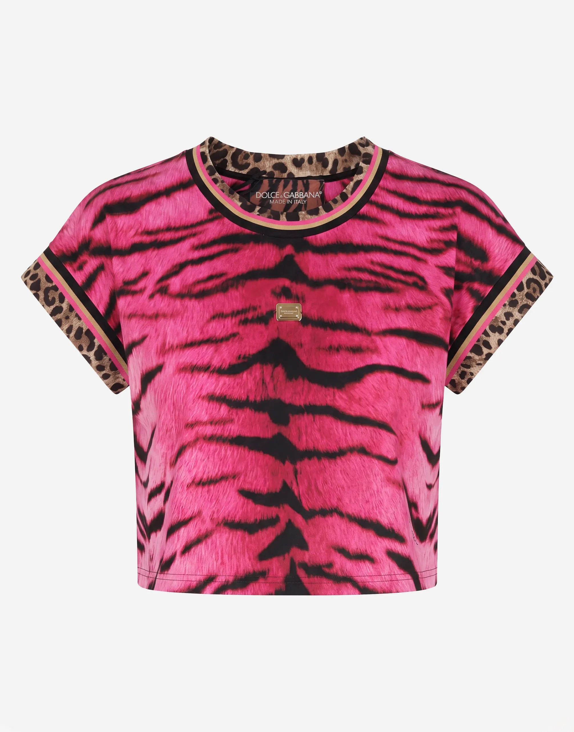 Dolce & Gabbana Zebra Print Cropped T-Shirt