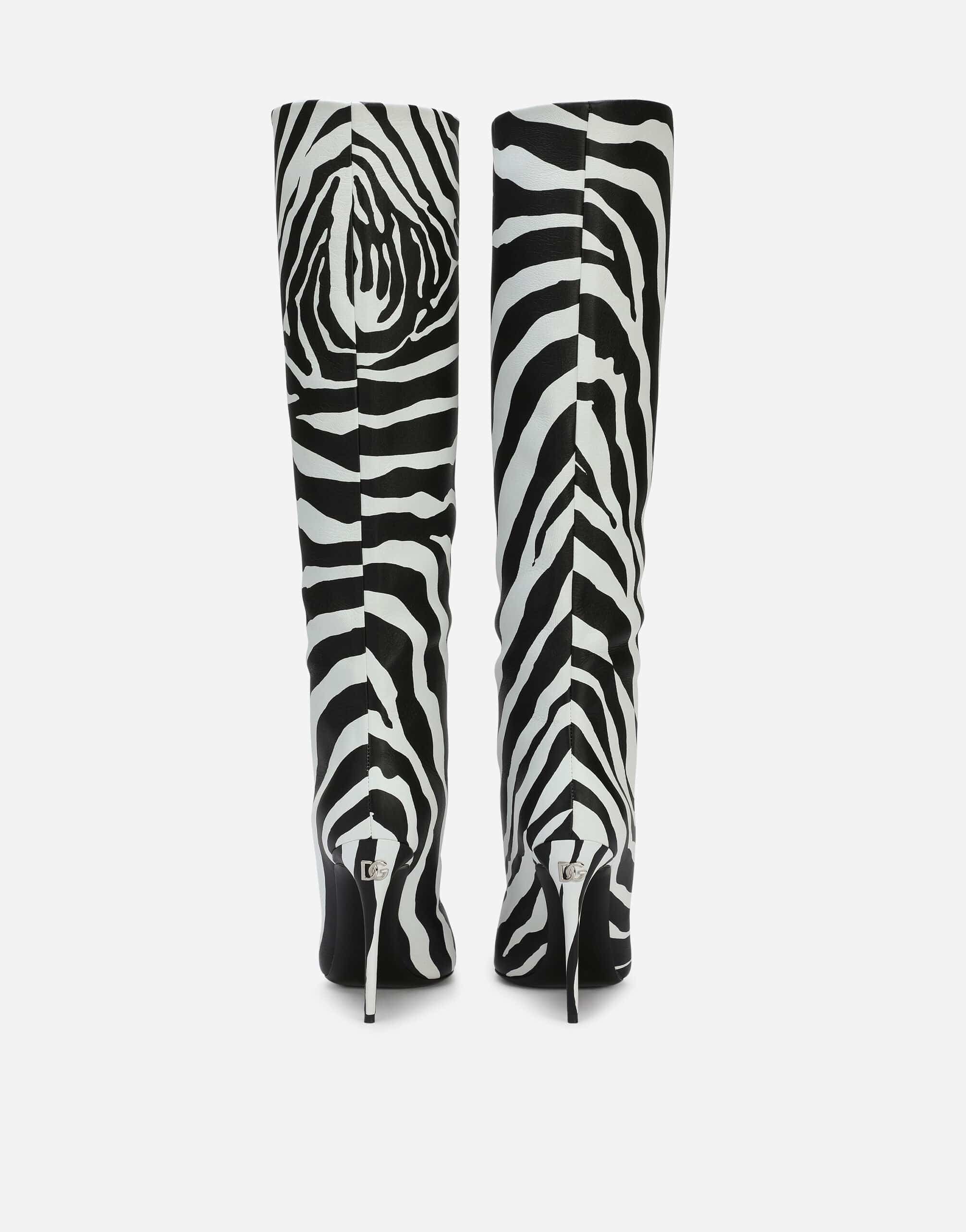 Dolce & Gabbana Zebra-Print Nappa Leather Boots