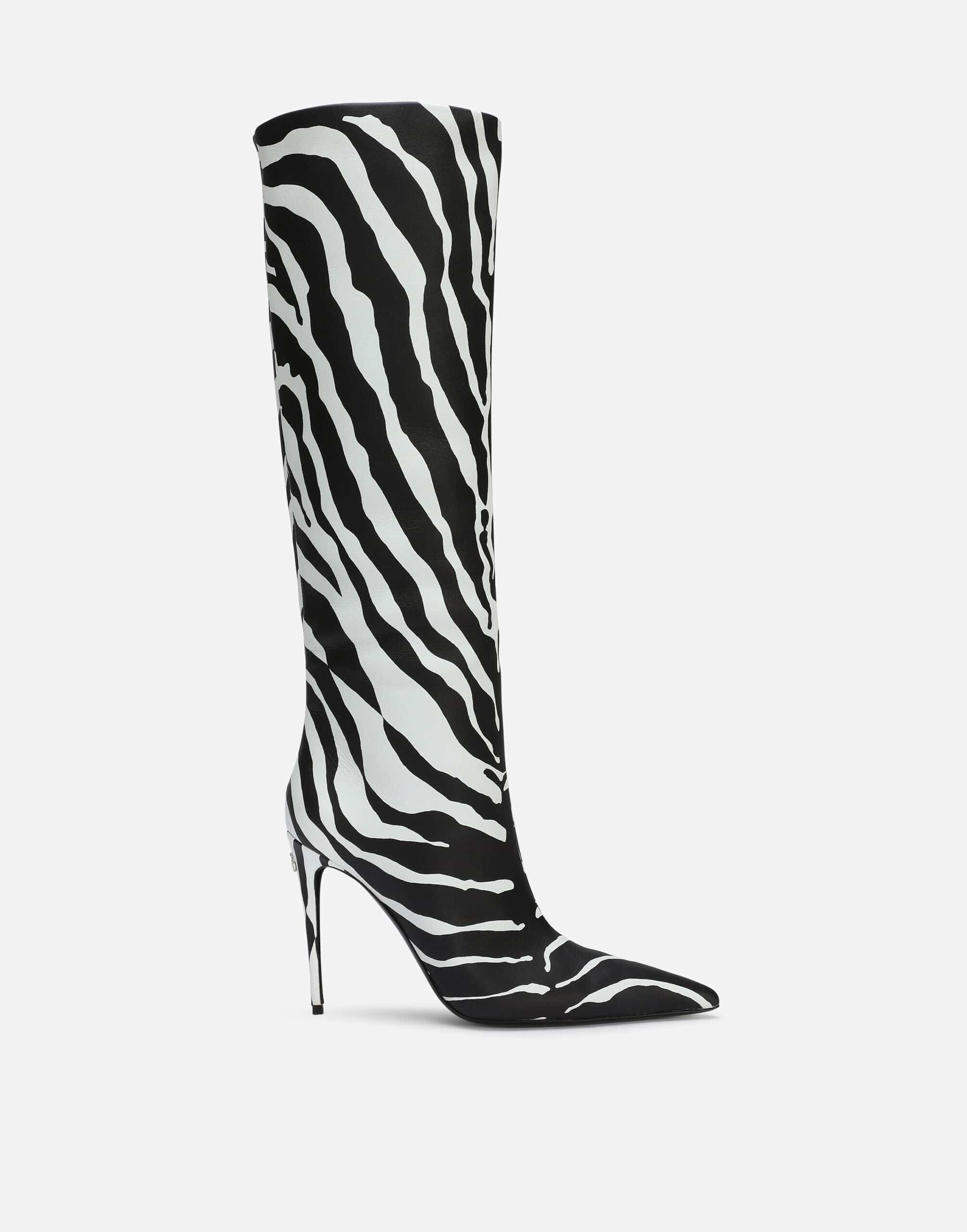 Dolce & Gabbana Zebra-Print Nappa Leather Boots
