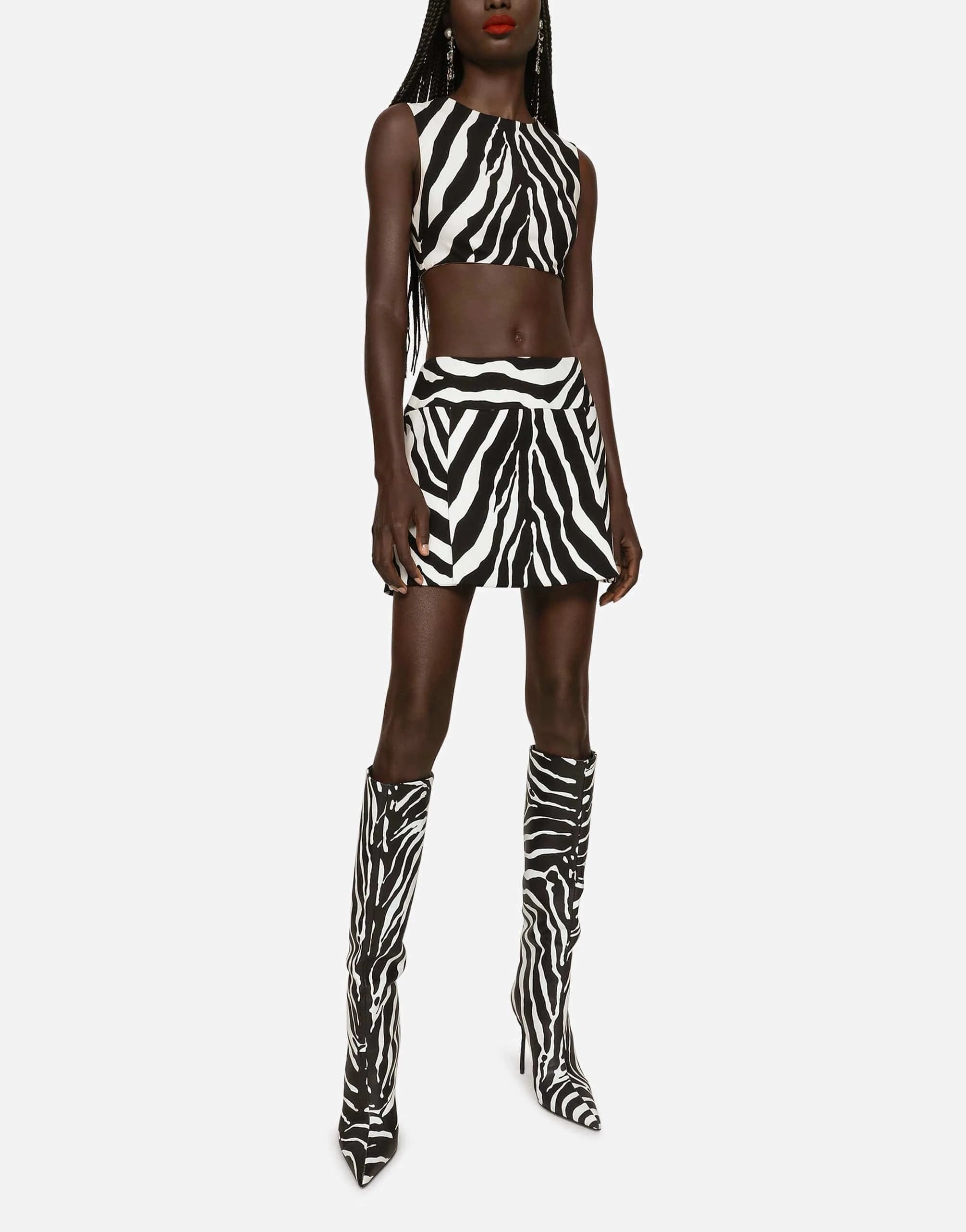 Dolce & Gabbana Zebra-Print Nappa Leather Boots