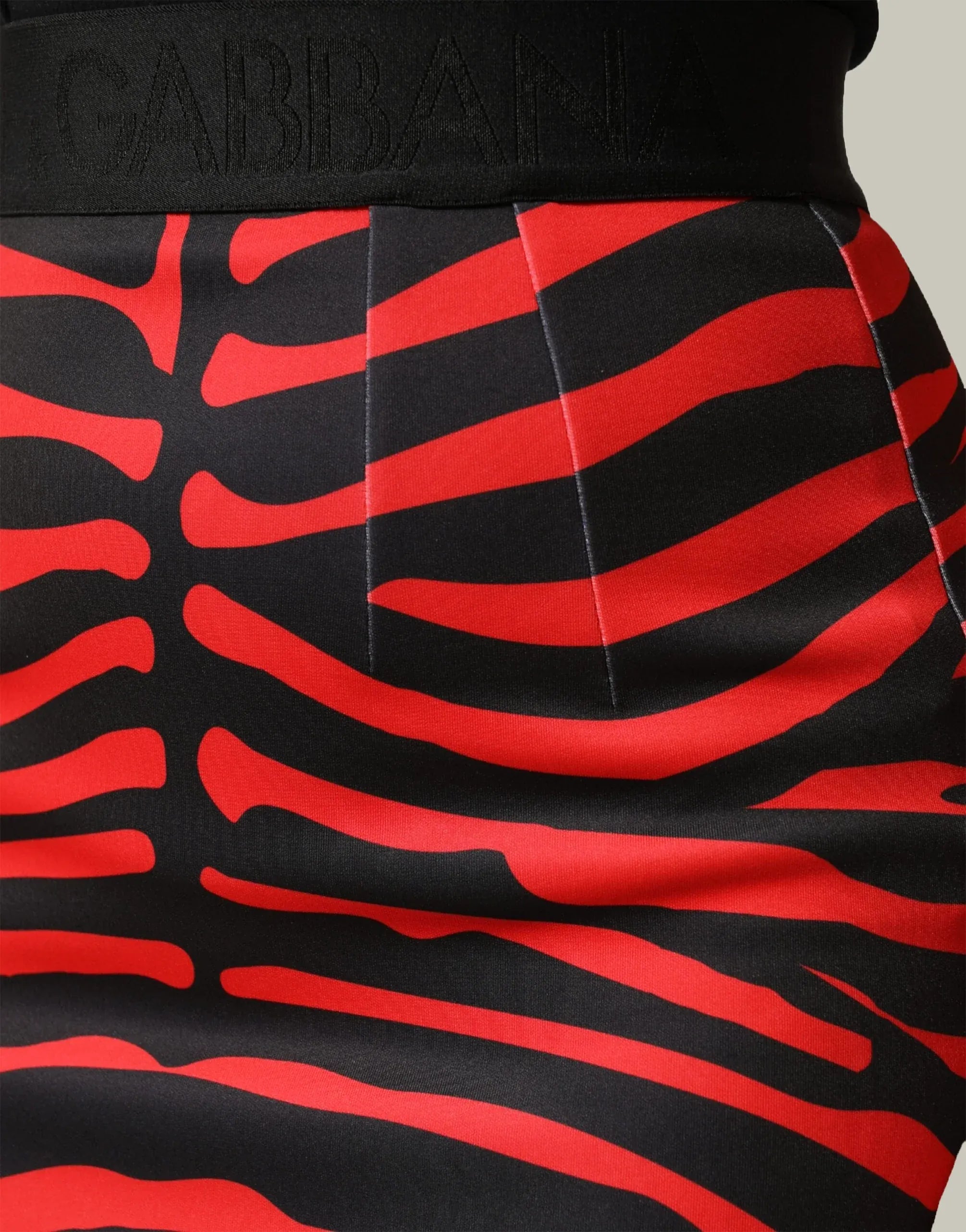 Dolce & Gabbana សំពត់ខ្លីបែបខ្មៅសខ្សែប៊ិចបែបសត្វហ្សេប្រា