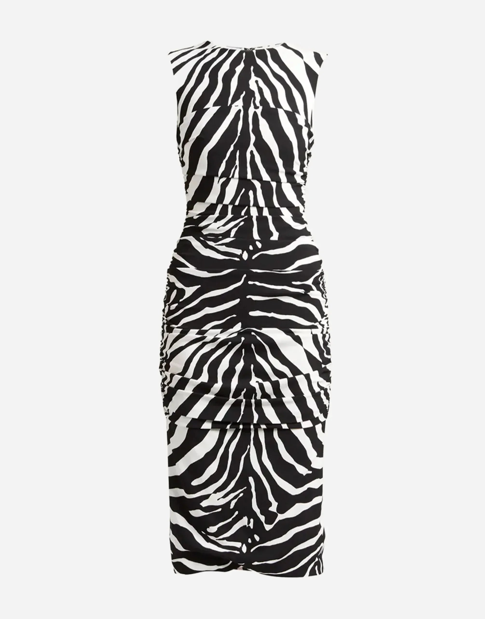 Dolce & Gabbana Zebra-Print Ruched Midi Dress