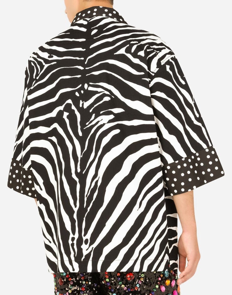 Dolce & Gabbana Zebra Print Three-Quarter Sleeves Shirt