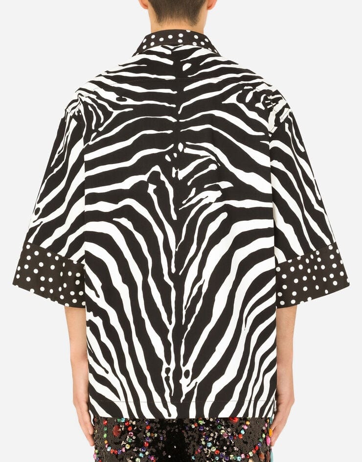 Dolce & Gabbana Zebra Print Three-Quarter Sleeves Shirt