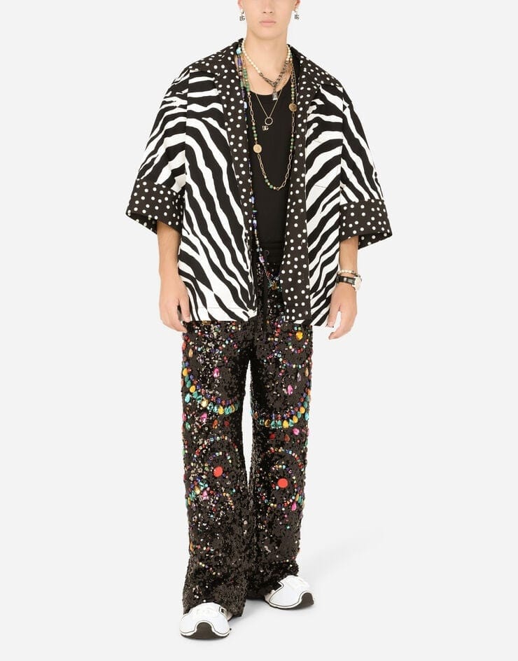Dolce & Gabbana Zebra Print Three-Quarter Sleeves Shirt