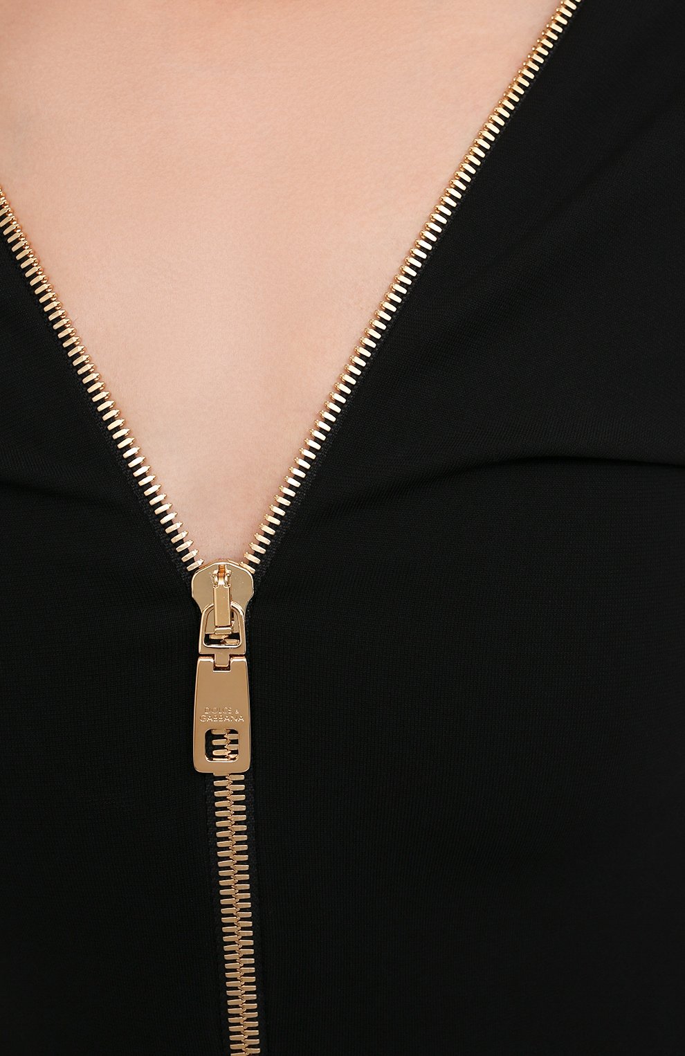 Dolce & Gabbana Zip Front Bodycon Midi Dress