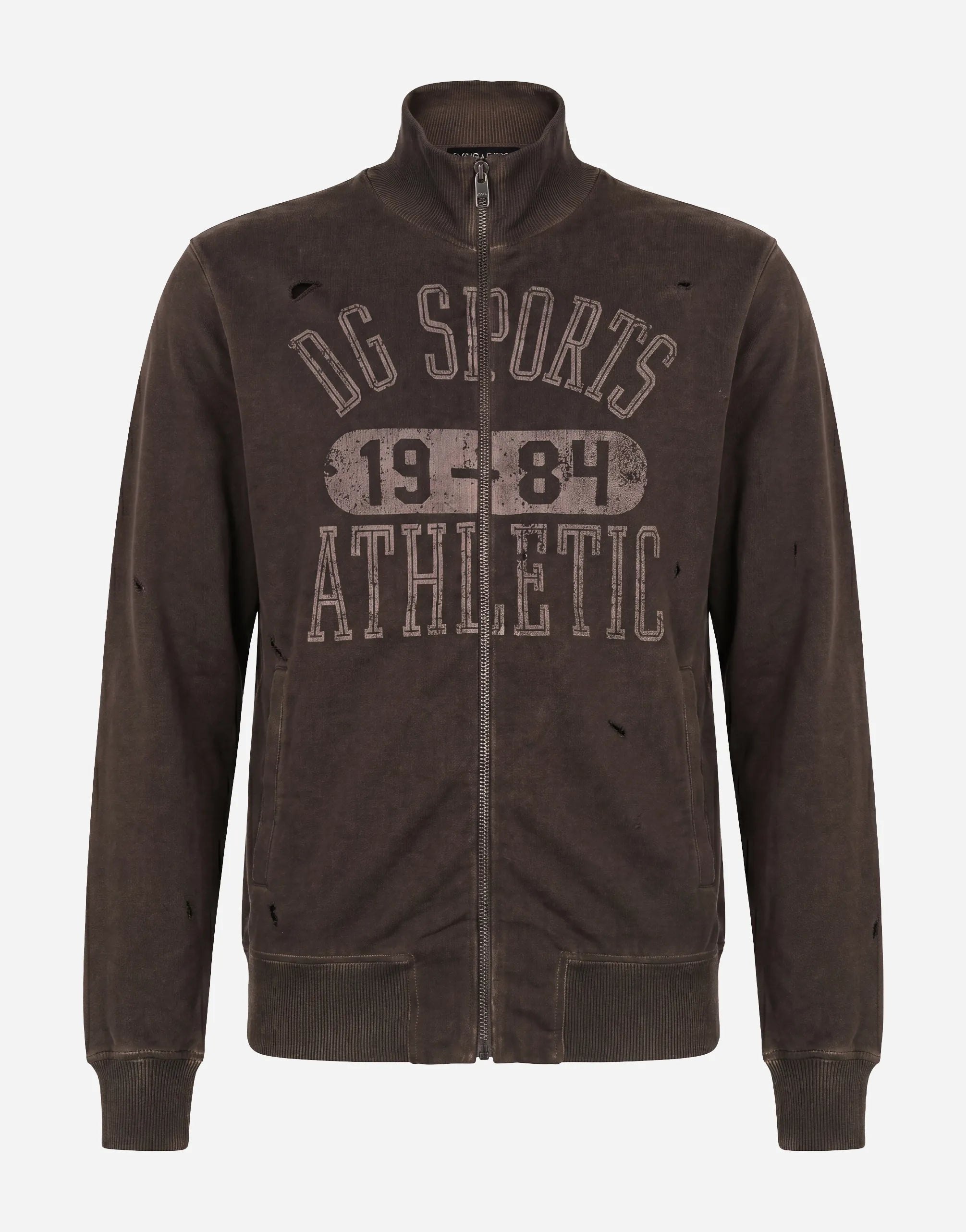 Dolce & Gabbana Dolce & Gabbana Zip-Up Washed Distressed Sweatshirt