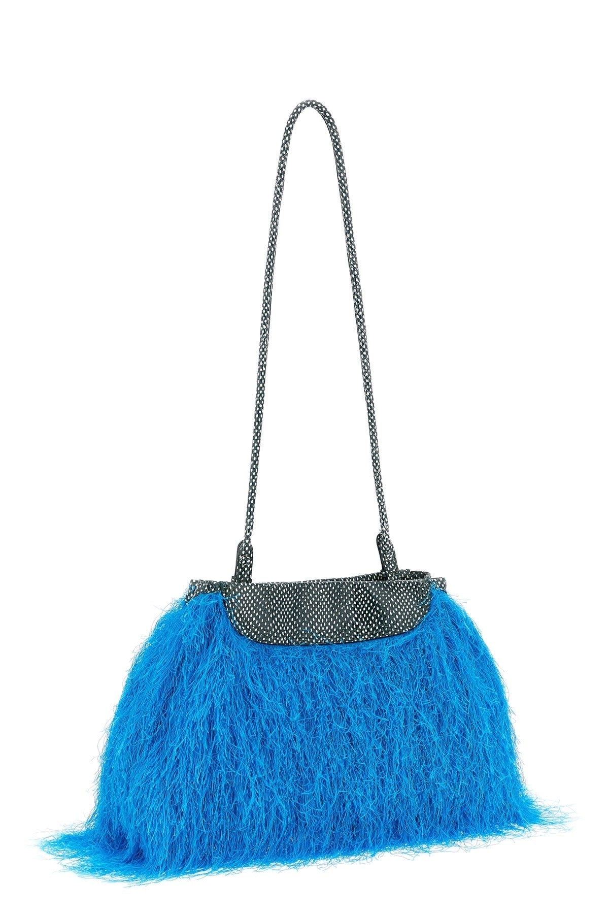 Dries Van Noten Fringed Snake-Print Clutch