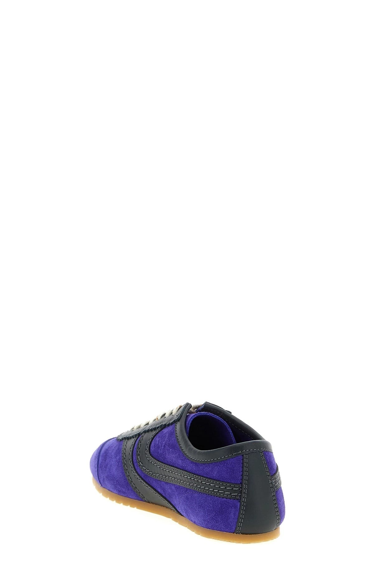 Dries Van Noten Dries Van Noten Purple Scalloped Suede Sneakers