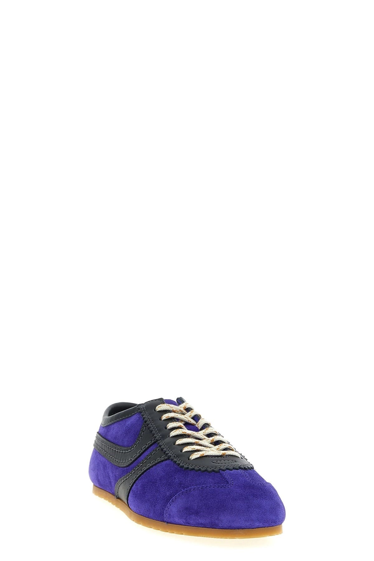 Dries Van Noten Dries Van Noten Purple Scalloped Suede Sneakers