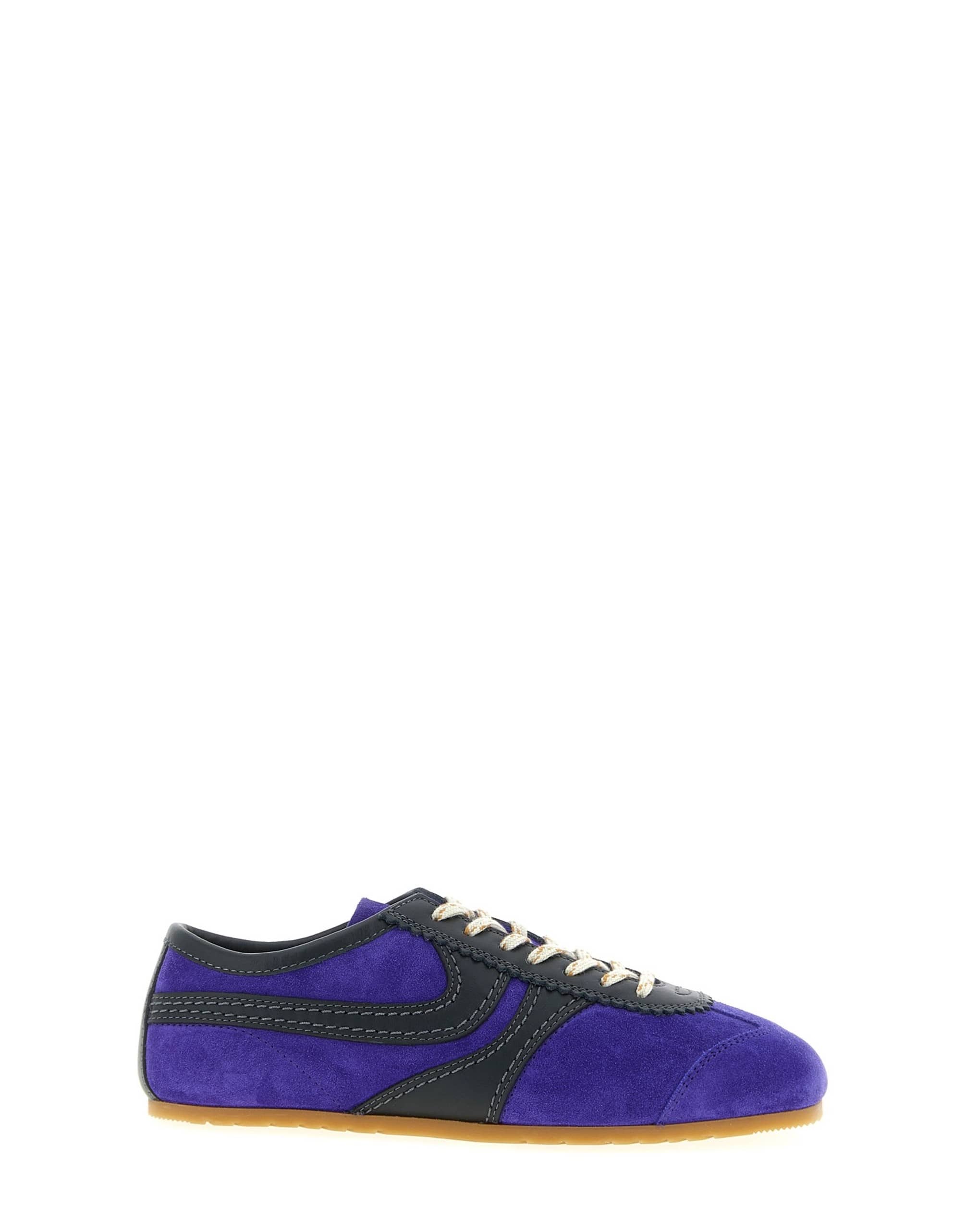 Dries Van Noten Dries Van Noten Purple Scalloped Suede Sneakers