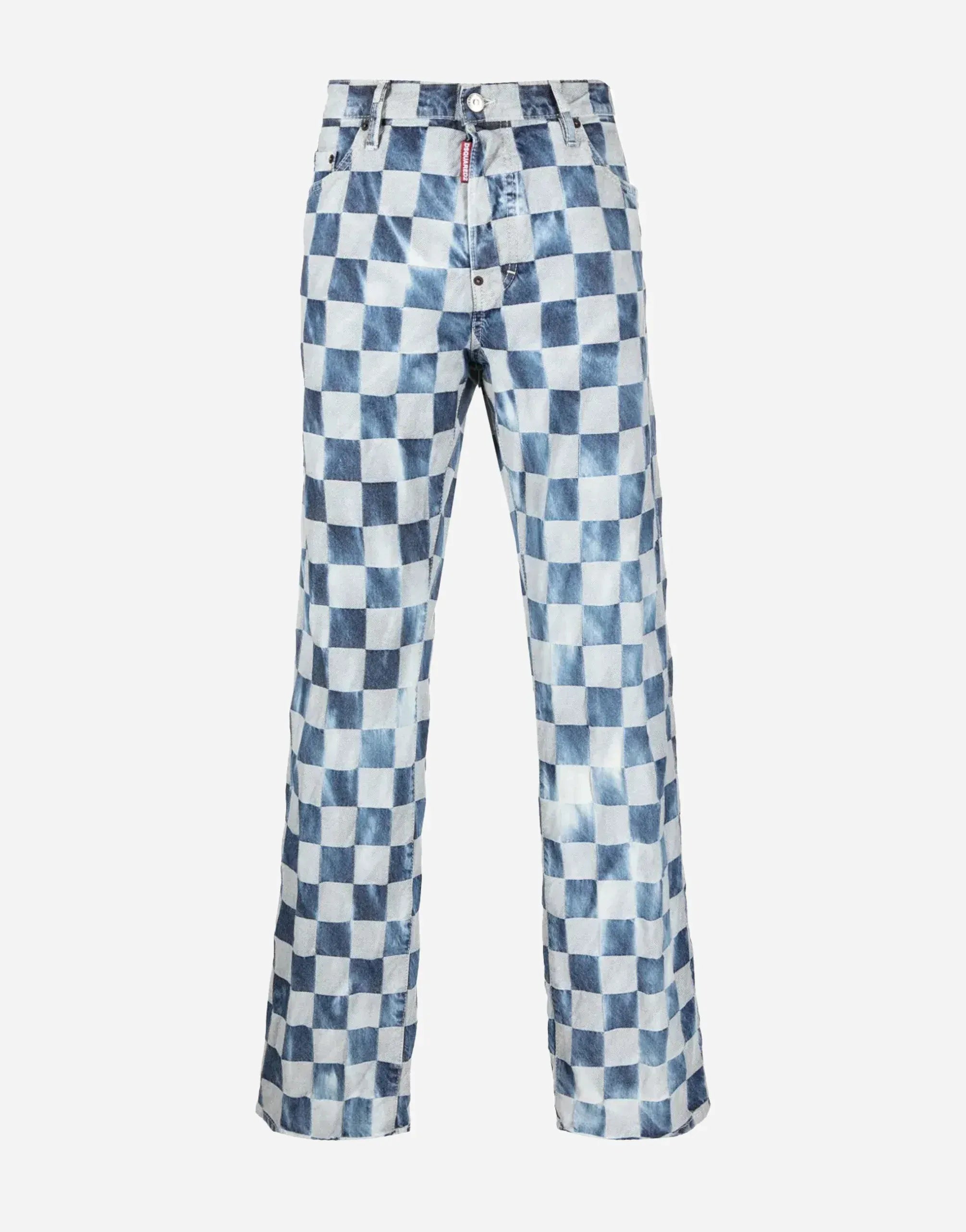 Dsquared² Checkerboard Straight-Leg Jeans