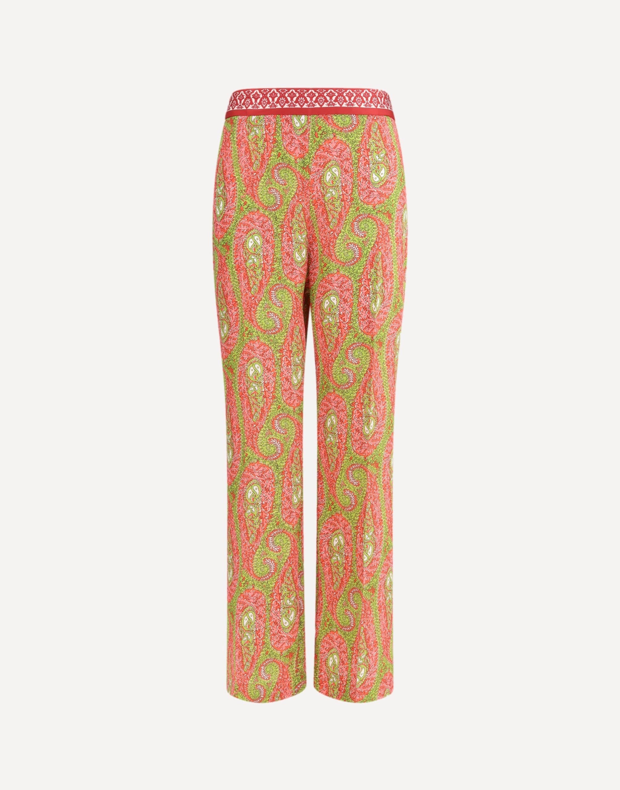 Etro Bootcut Trousers With Paisley Foliage Print