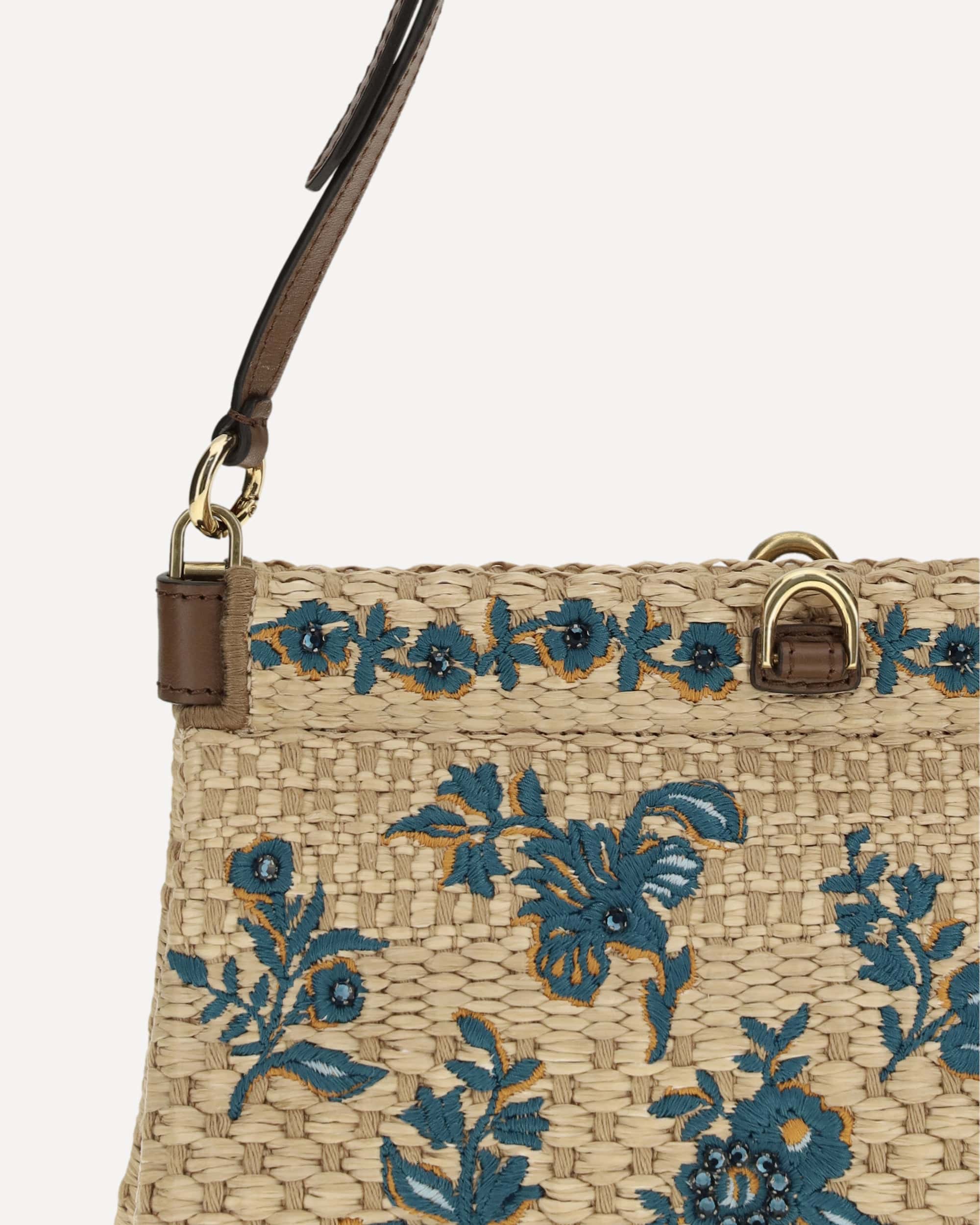 Etro Floral-Embroidered Clutch Bag
