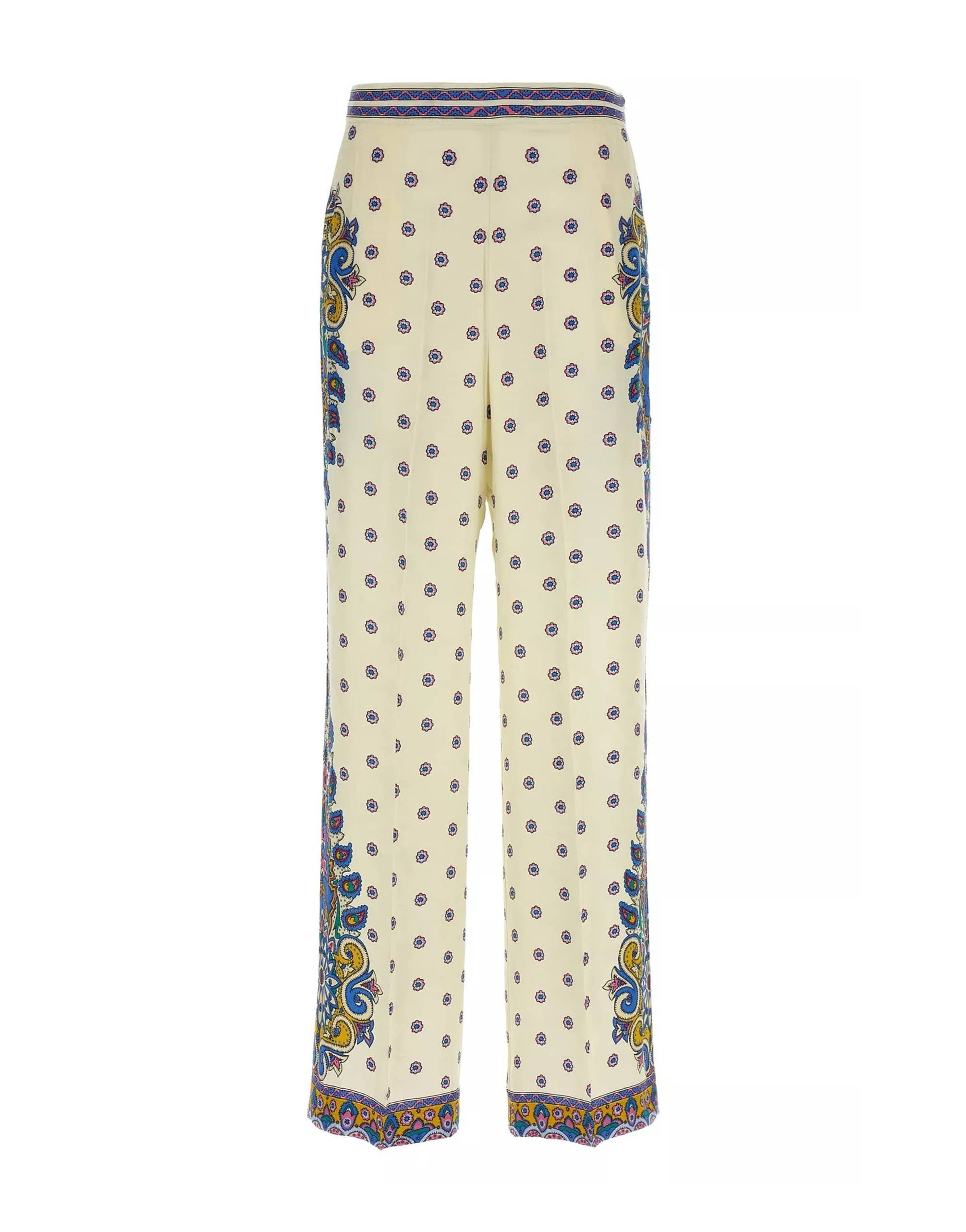 Etro Etro Jacquard Rose Palazzo Pants