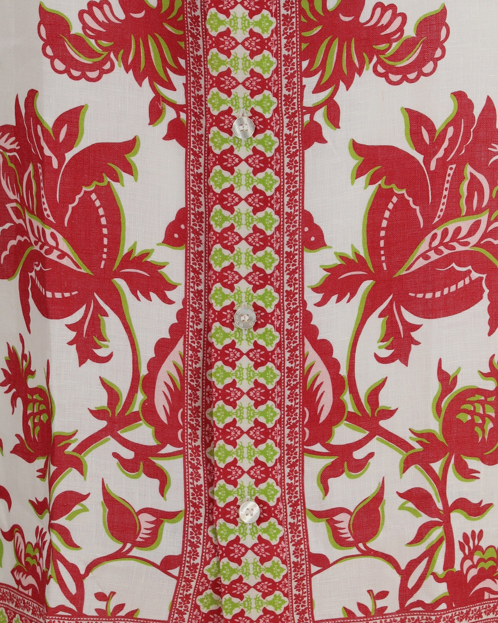 Etro Linen Shirt With Floral Print And Short Sleeves