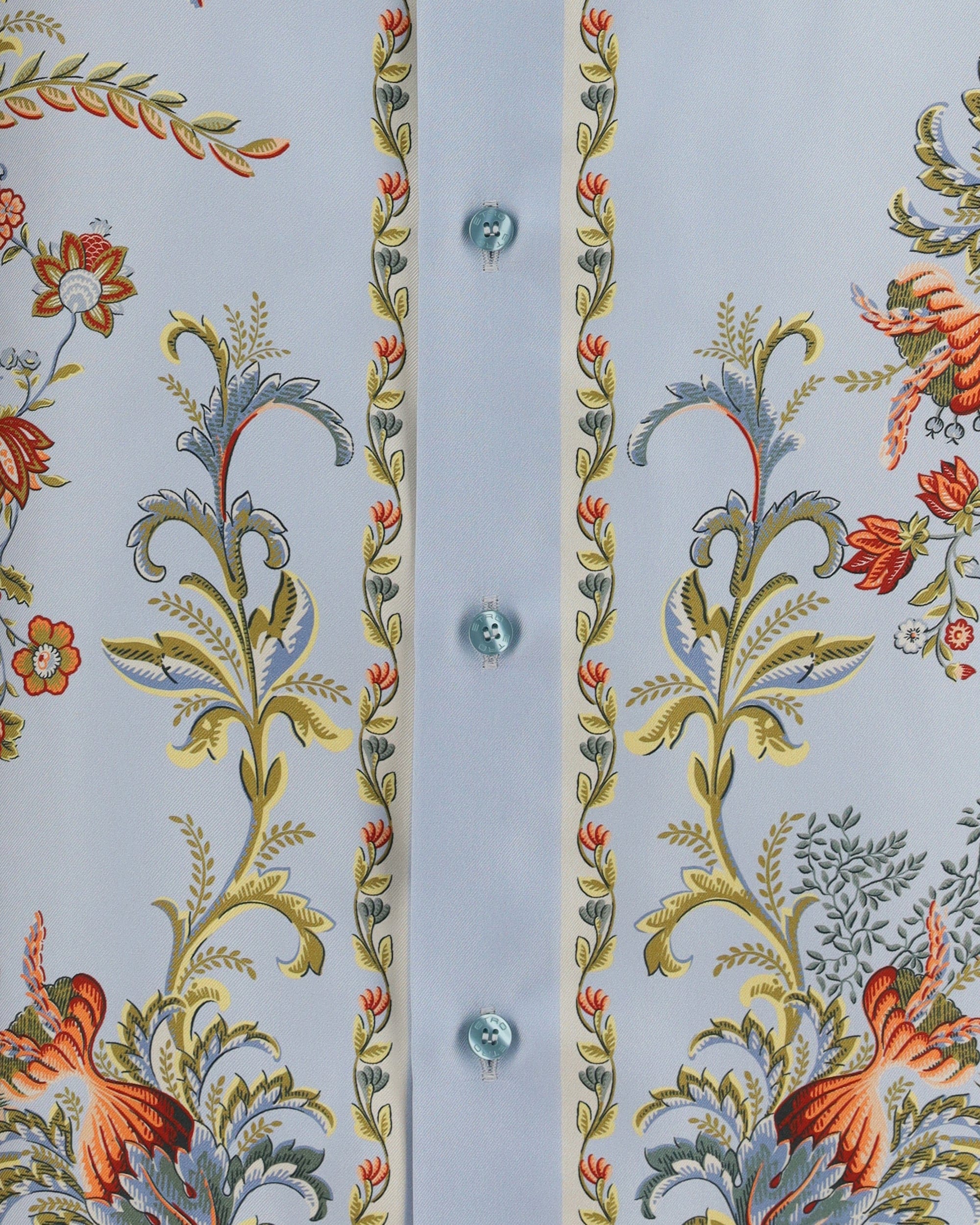 Etro Oversized Silk Shirt With Flora And Fauna Print