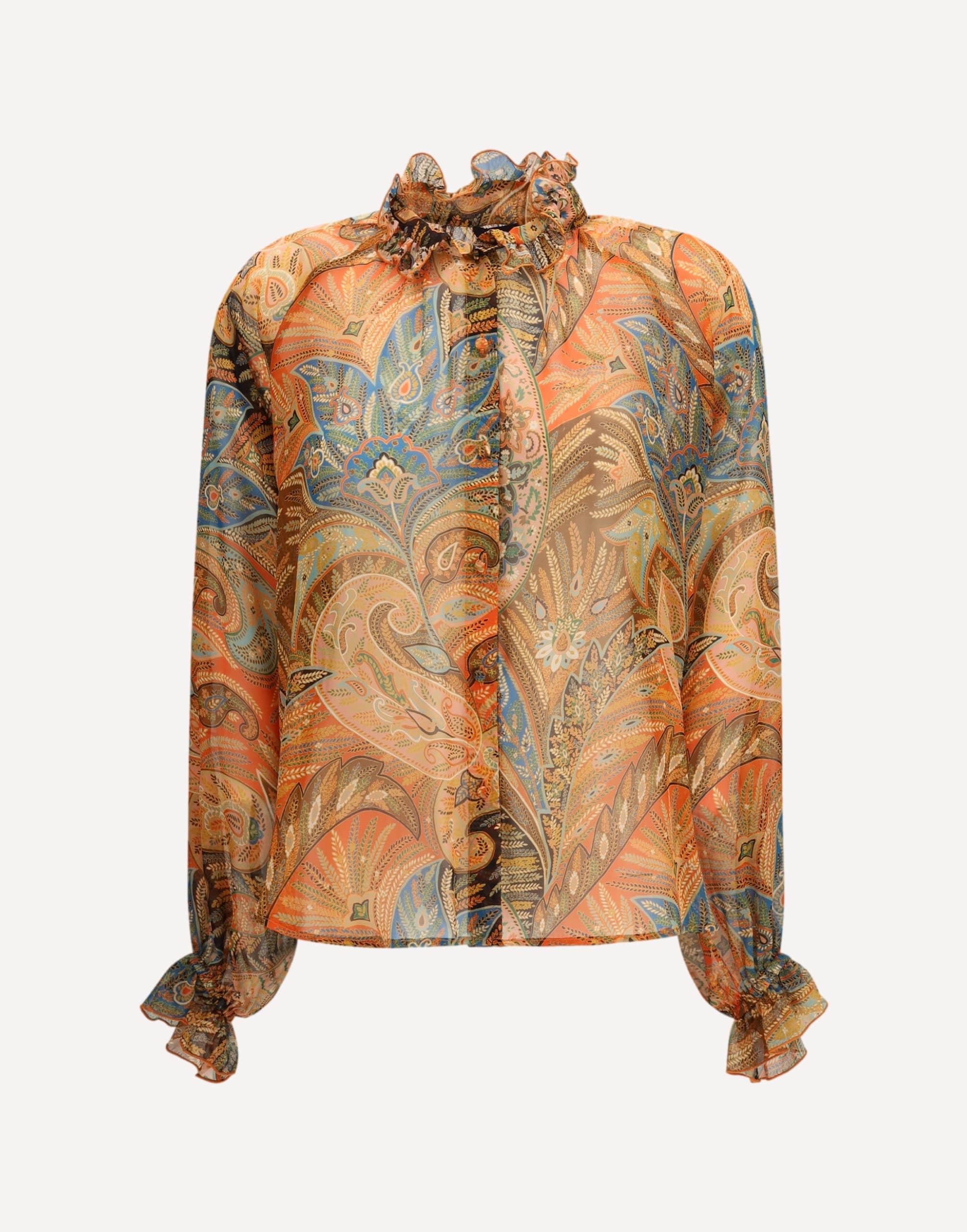 Etro Paisley Ruffled Shirt