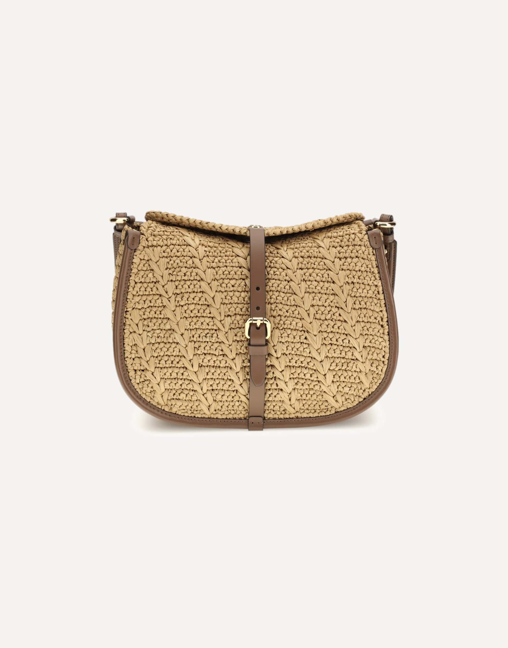 Etro Raffia Crochet Pony Shoulder Bag