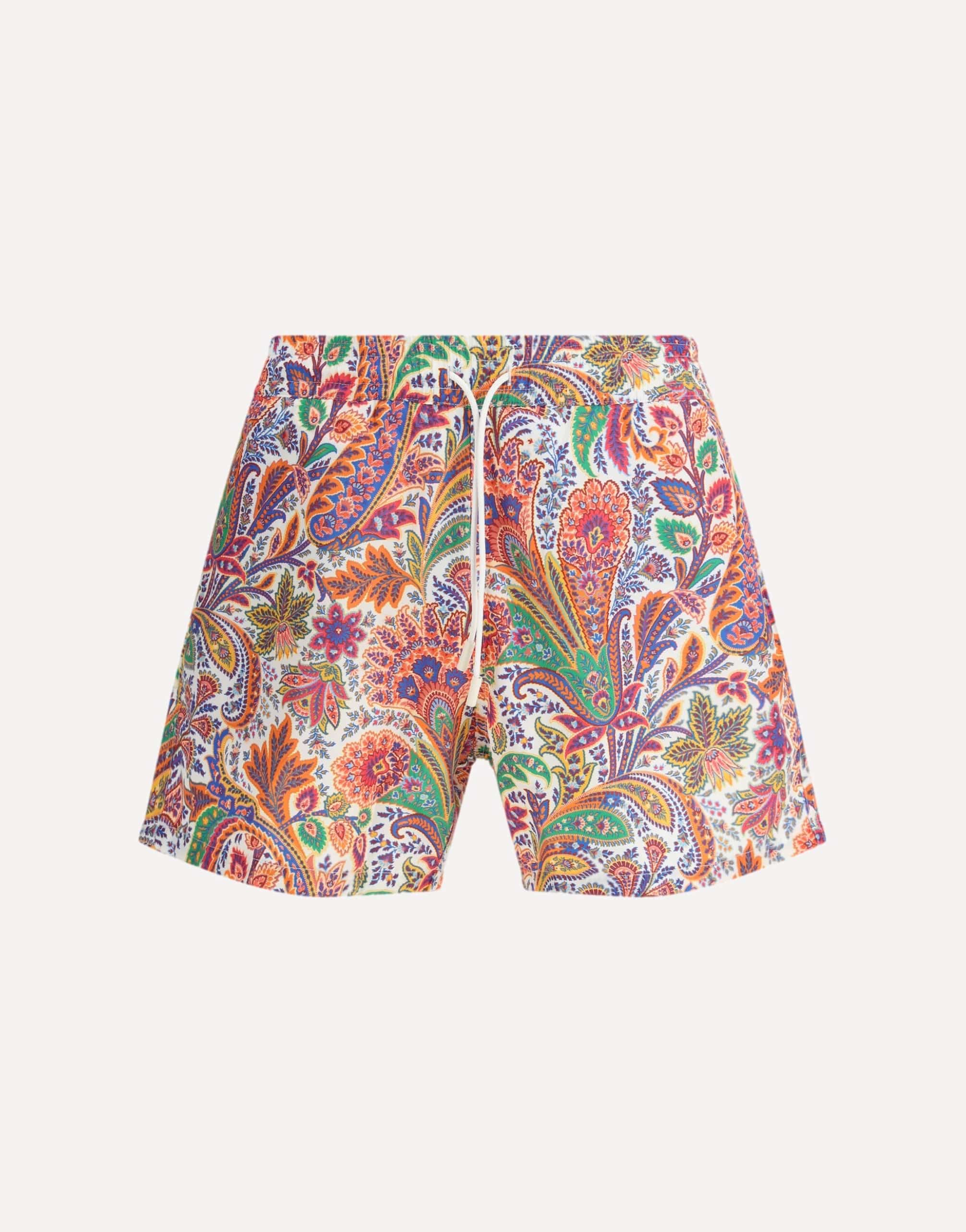Etro Roma Swim Shorts With Placed Floral Print