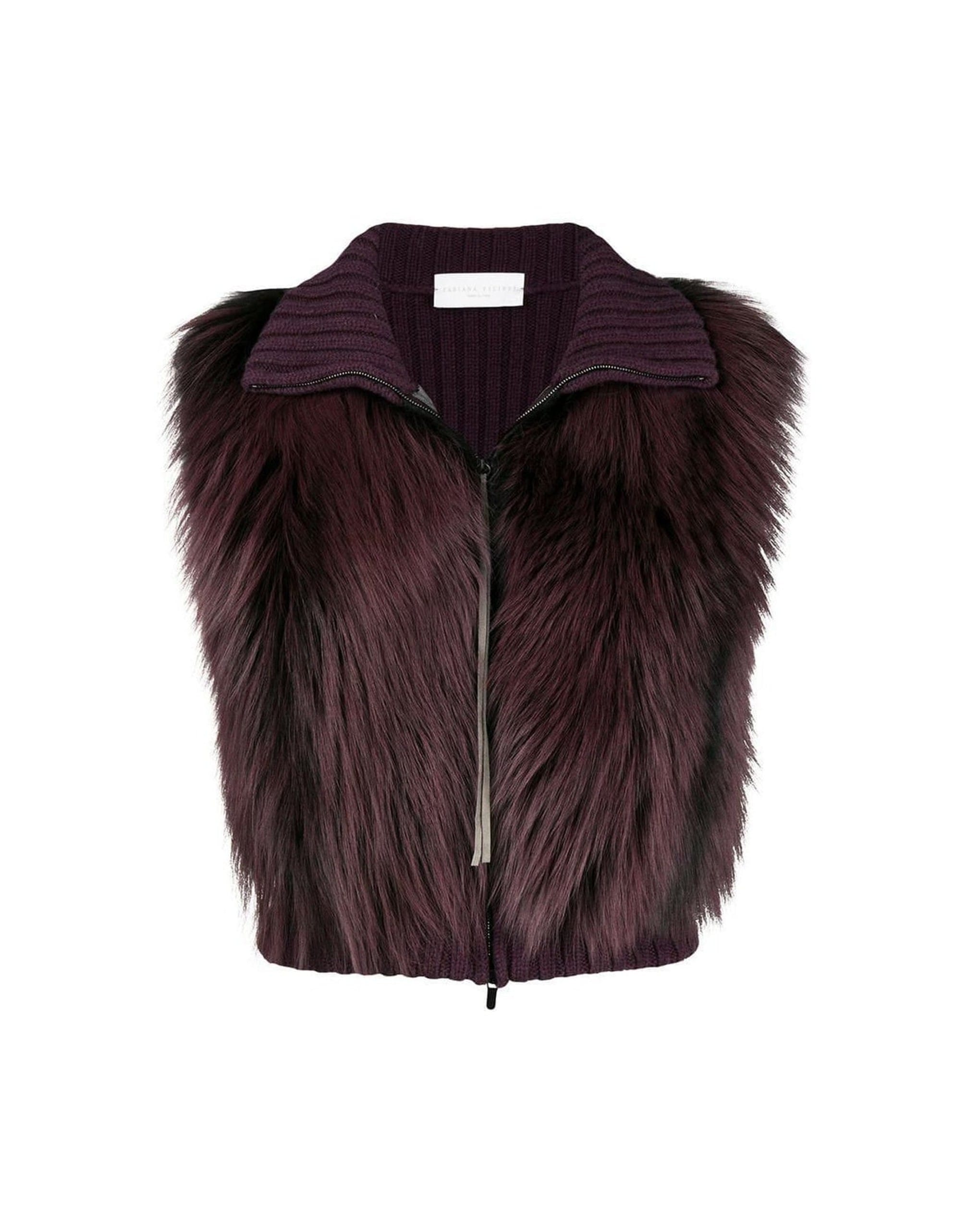Fabiana Filippi Fox Fur Knitted Vest Jacket