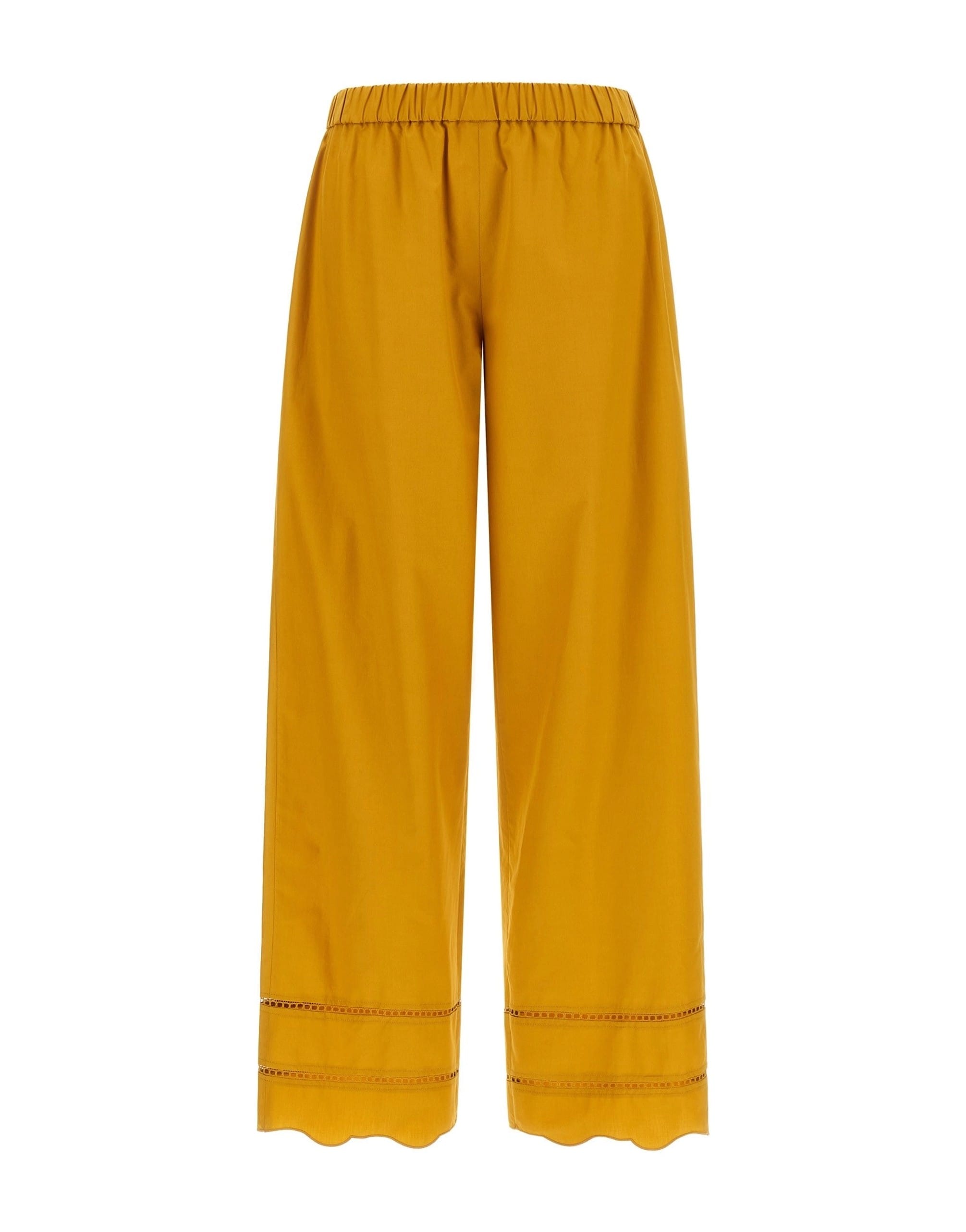Fabiana Filippi Fabiana Filippi Yellow Wide-Leg Poplin Pants