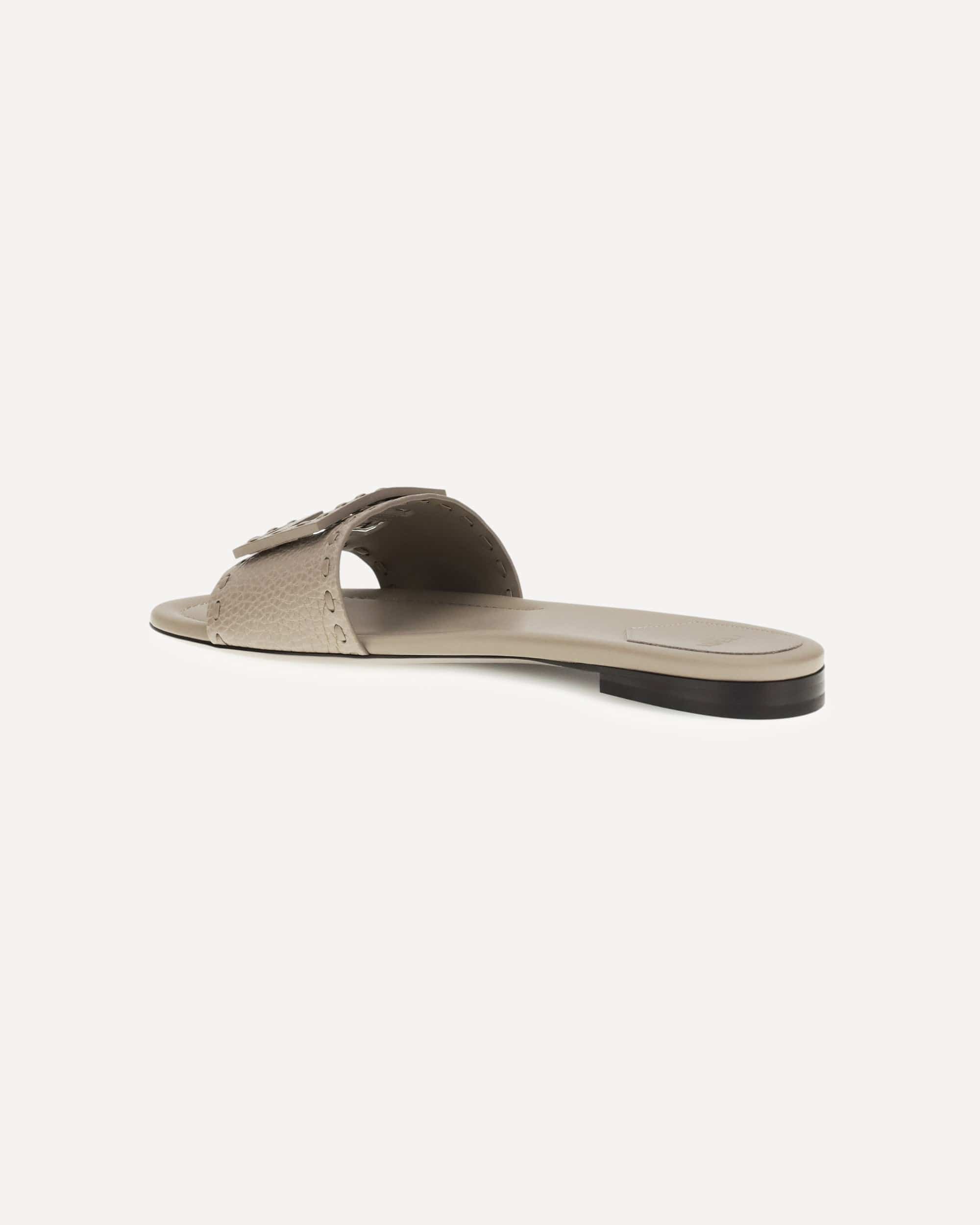 Fendi Baguette Sandals Hammered Calfskin