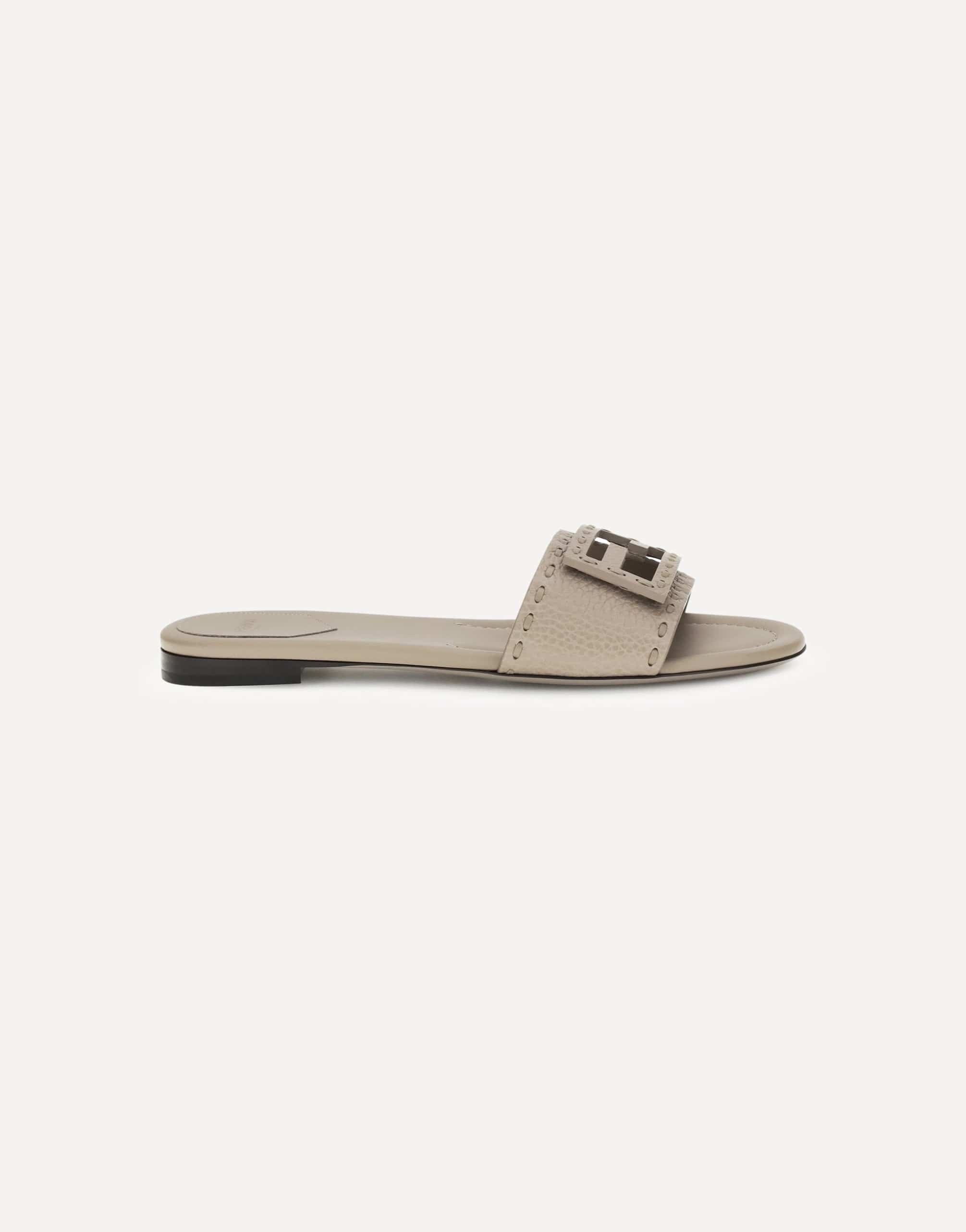 Fendi Baguette Sandals Hammered Calfskin