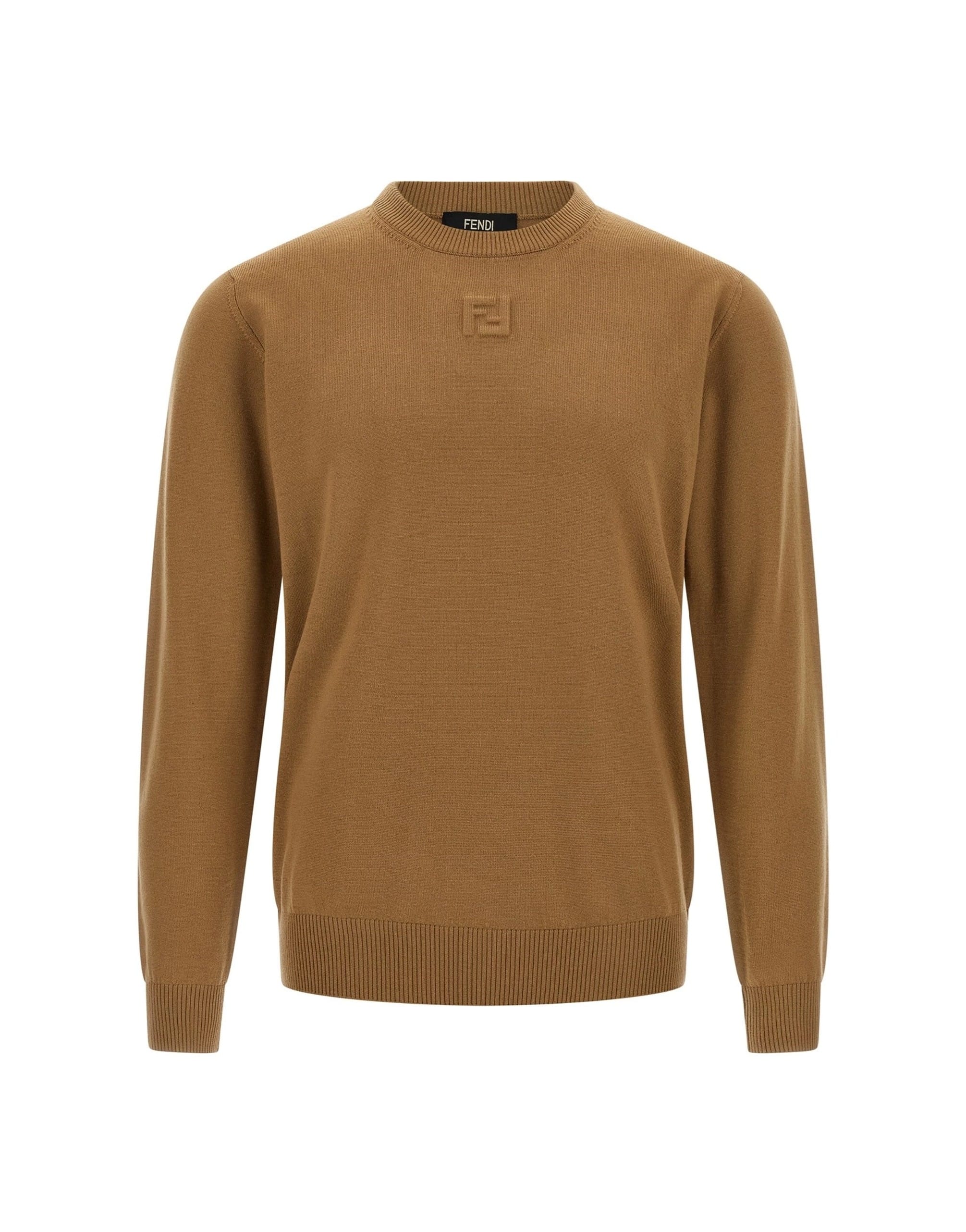 Fendi Fendi Beige Logo Wool Sweater