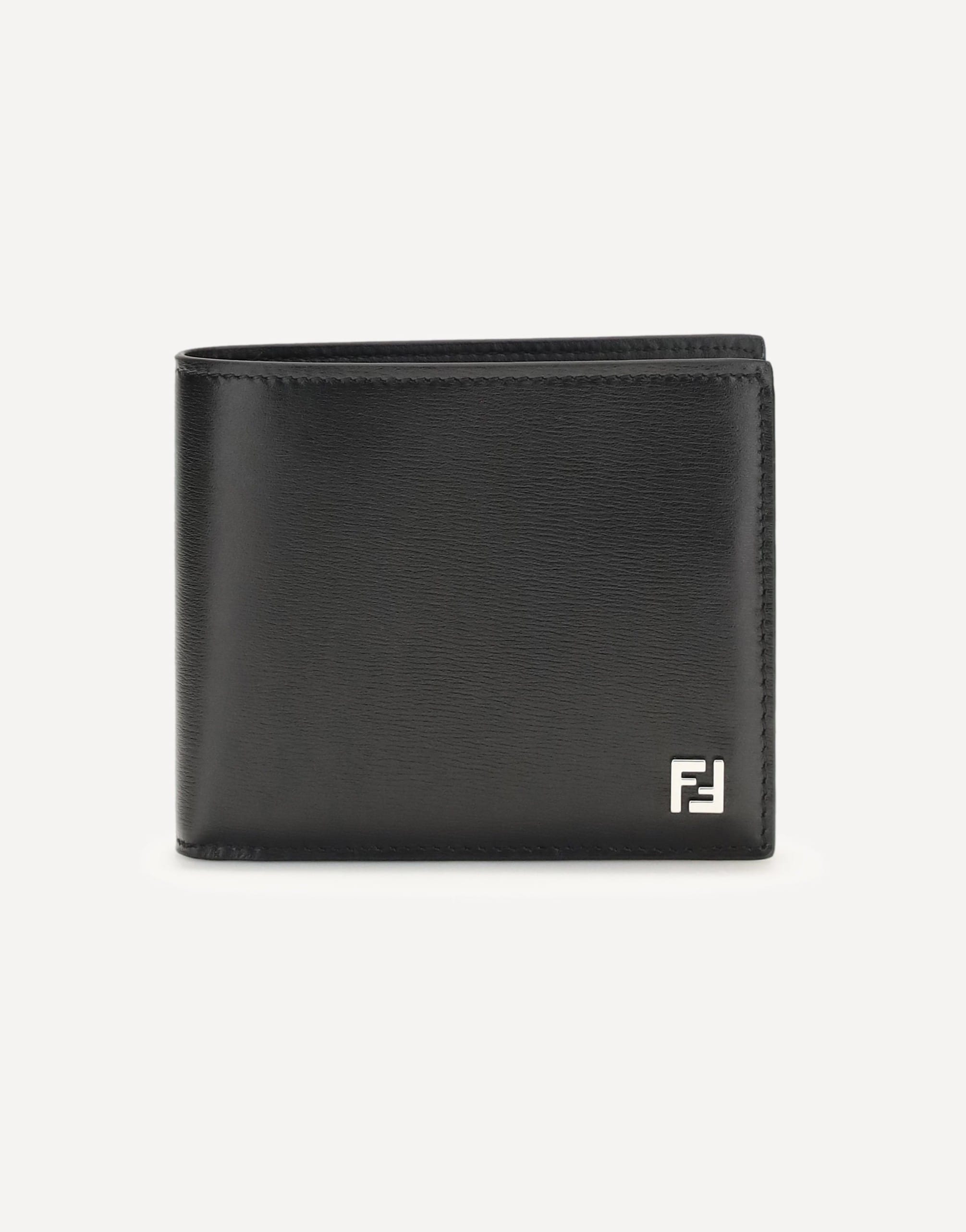 Fendi Bifold Leather Wallet With Ff Logo Plate