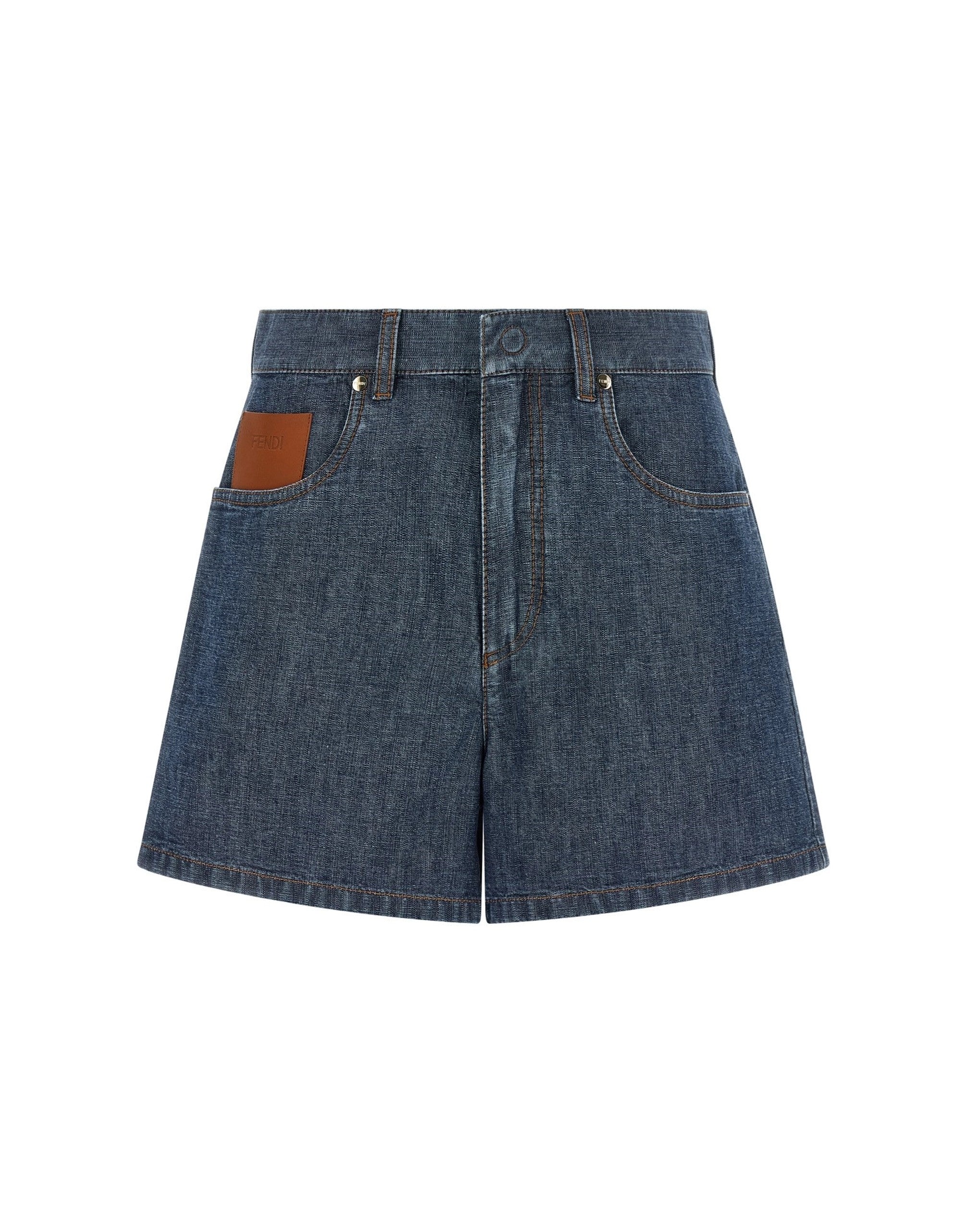Fendi Chambray Denim Shorts