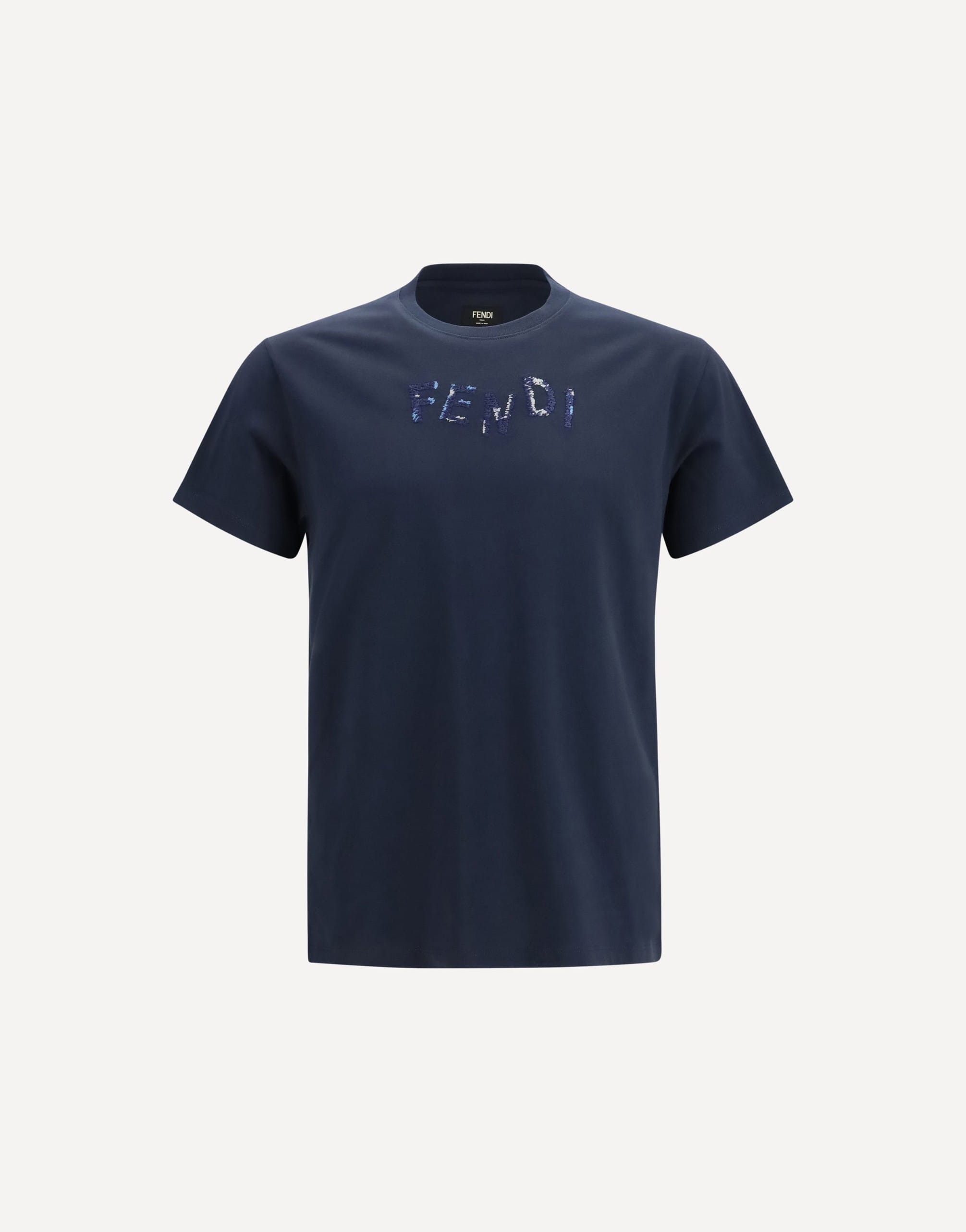 Fendi Fendi Cotton T-Shirt With Asymmetric Logo