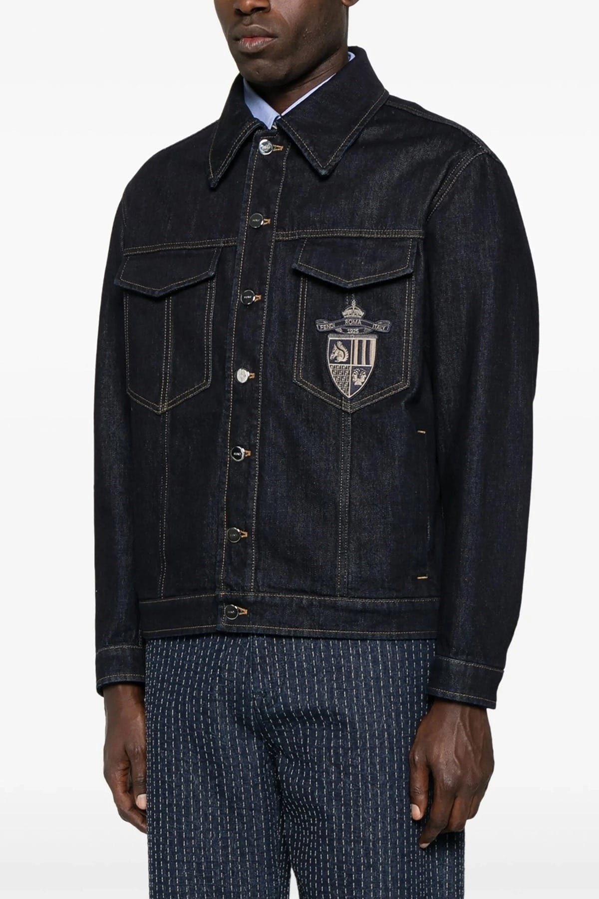 Fendi Fendi Crest Denim Jacket