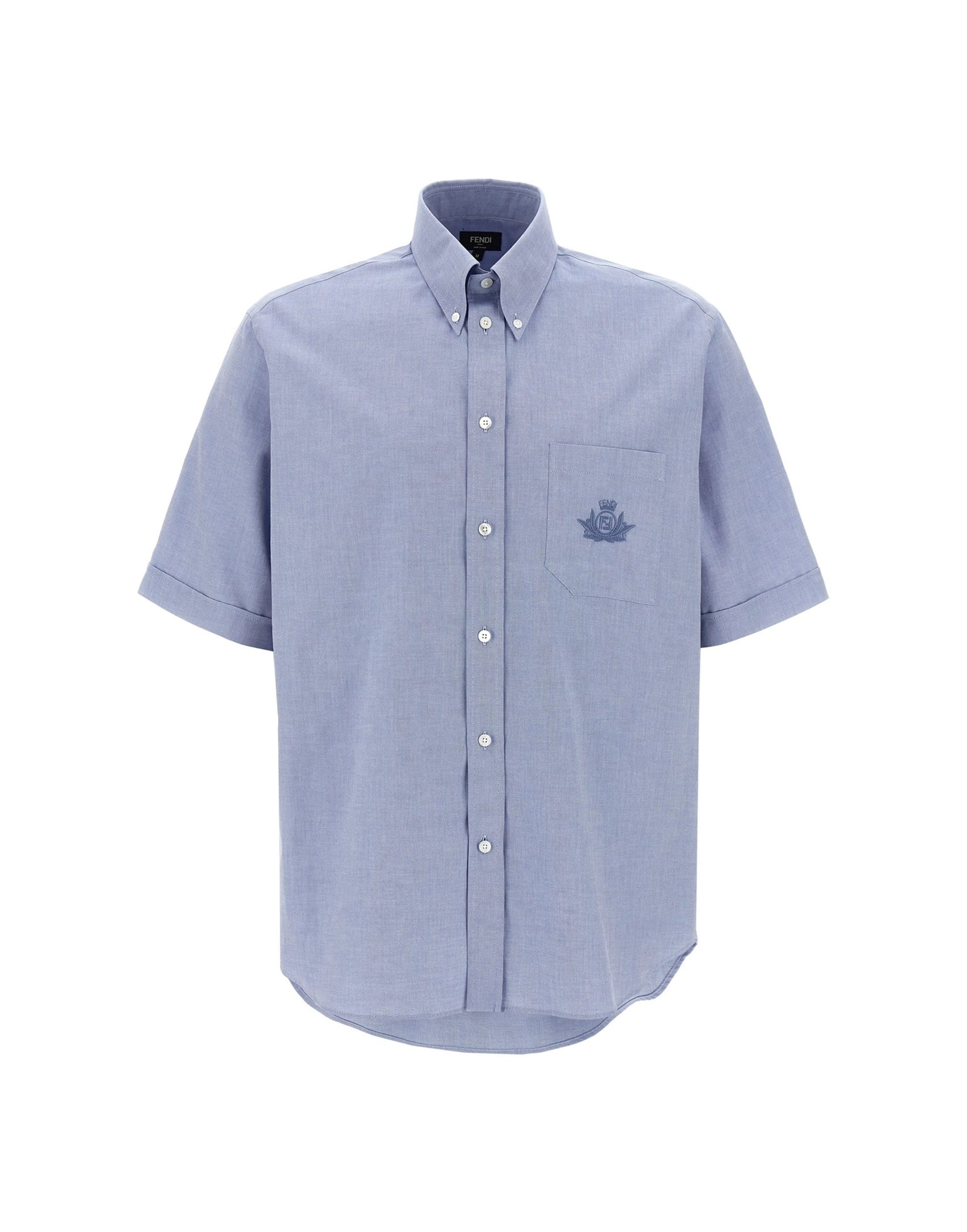 Fendi Fendi Crest Embroidered Oxford Shirt