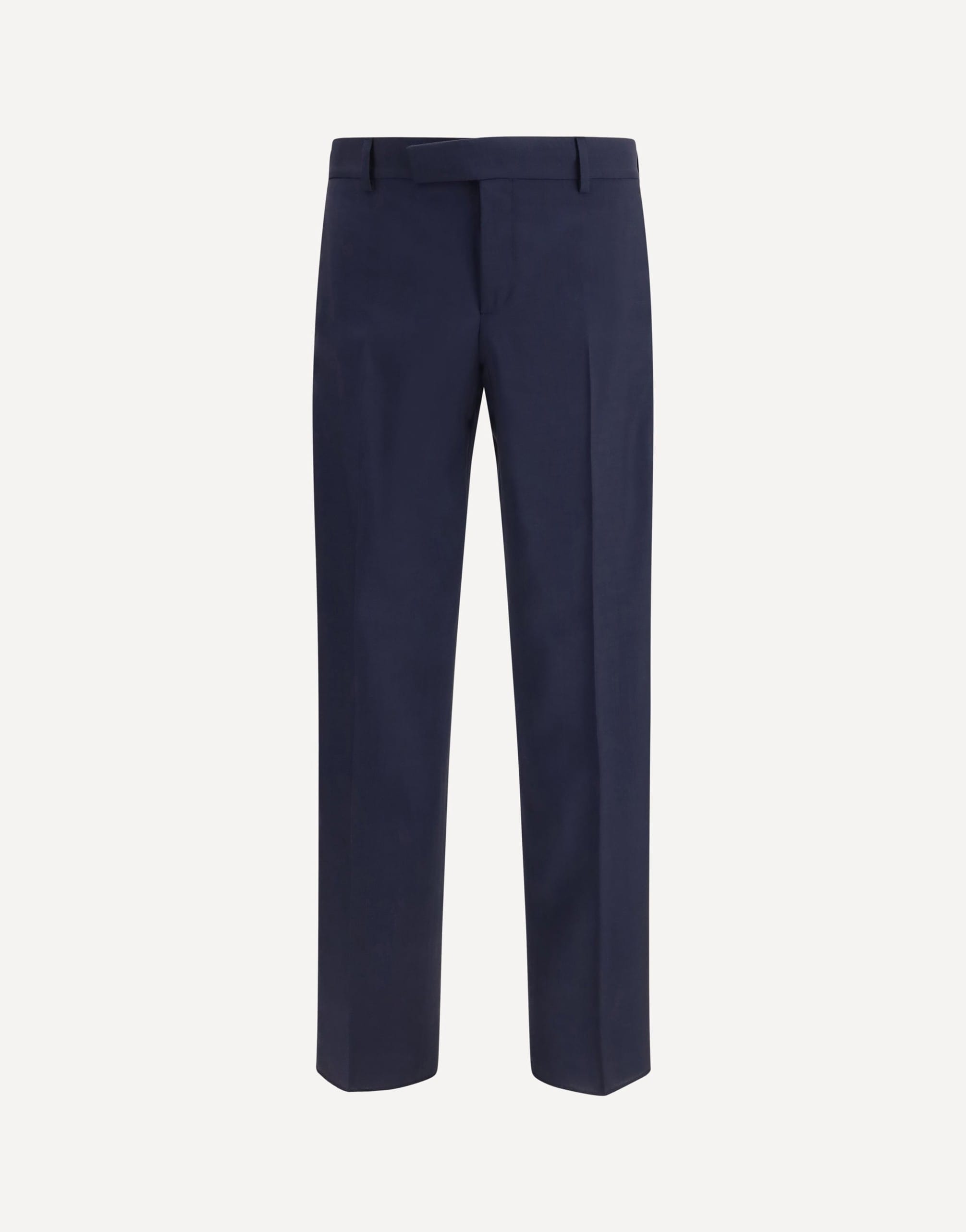Fendi Dark Blue Wool Canvas Tailored Pants