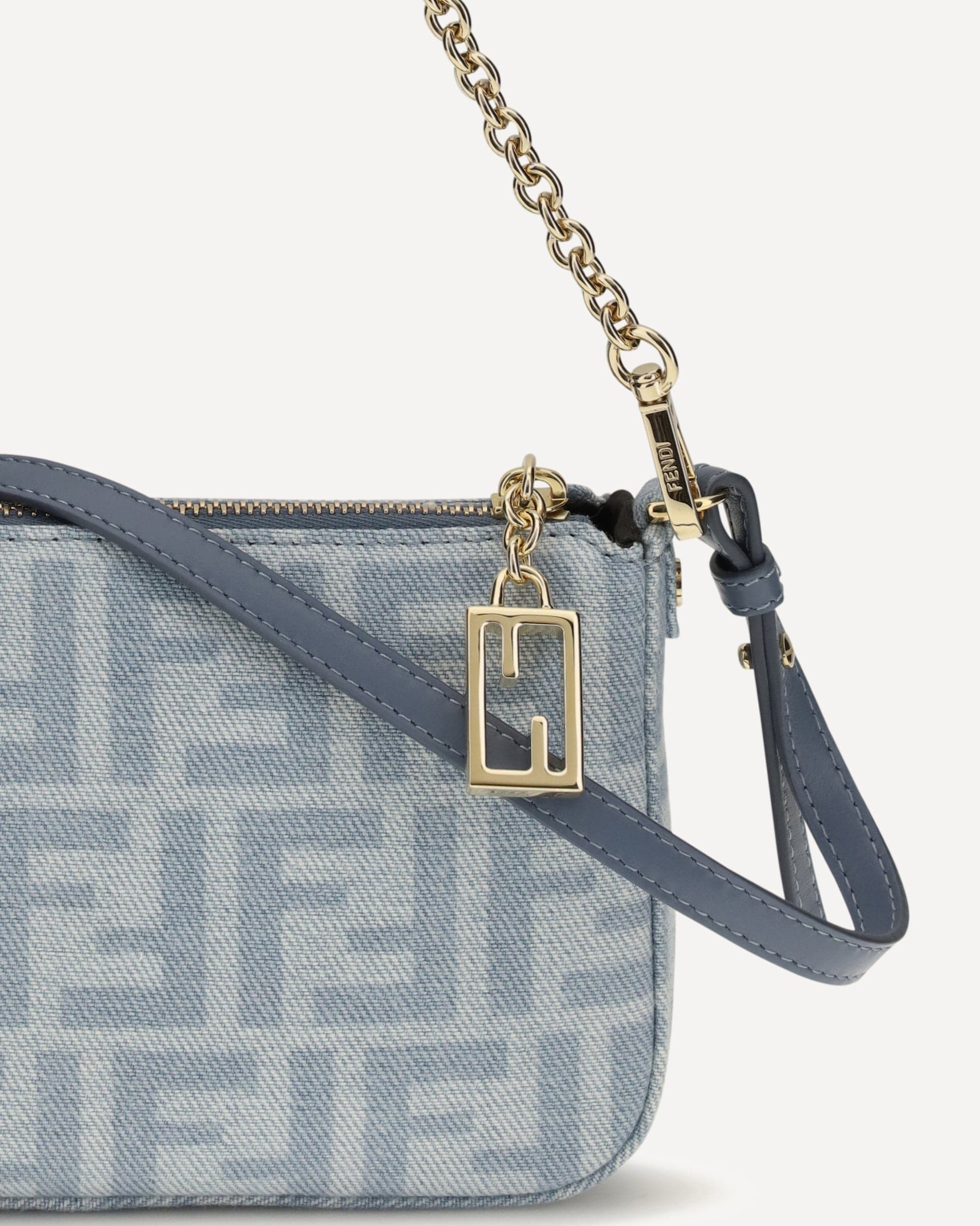 Fendi Fendi Denim Baguette Clutch