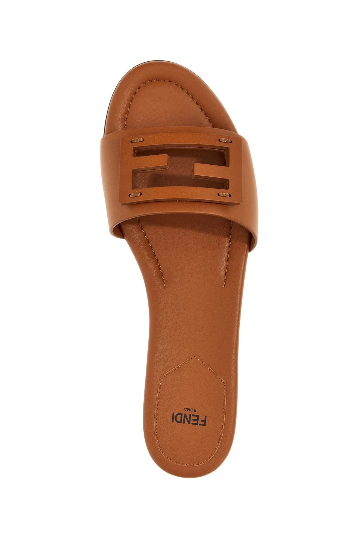 Fendi Fendi FF Baguette Leather Slides