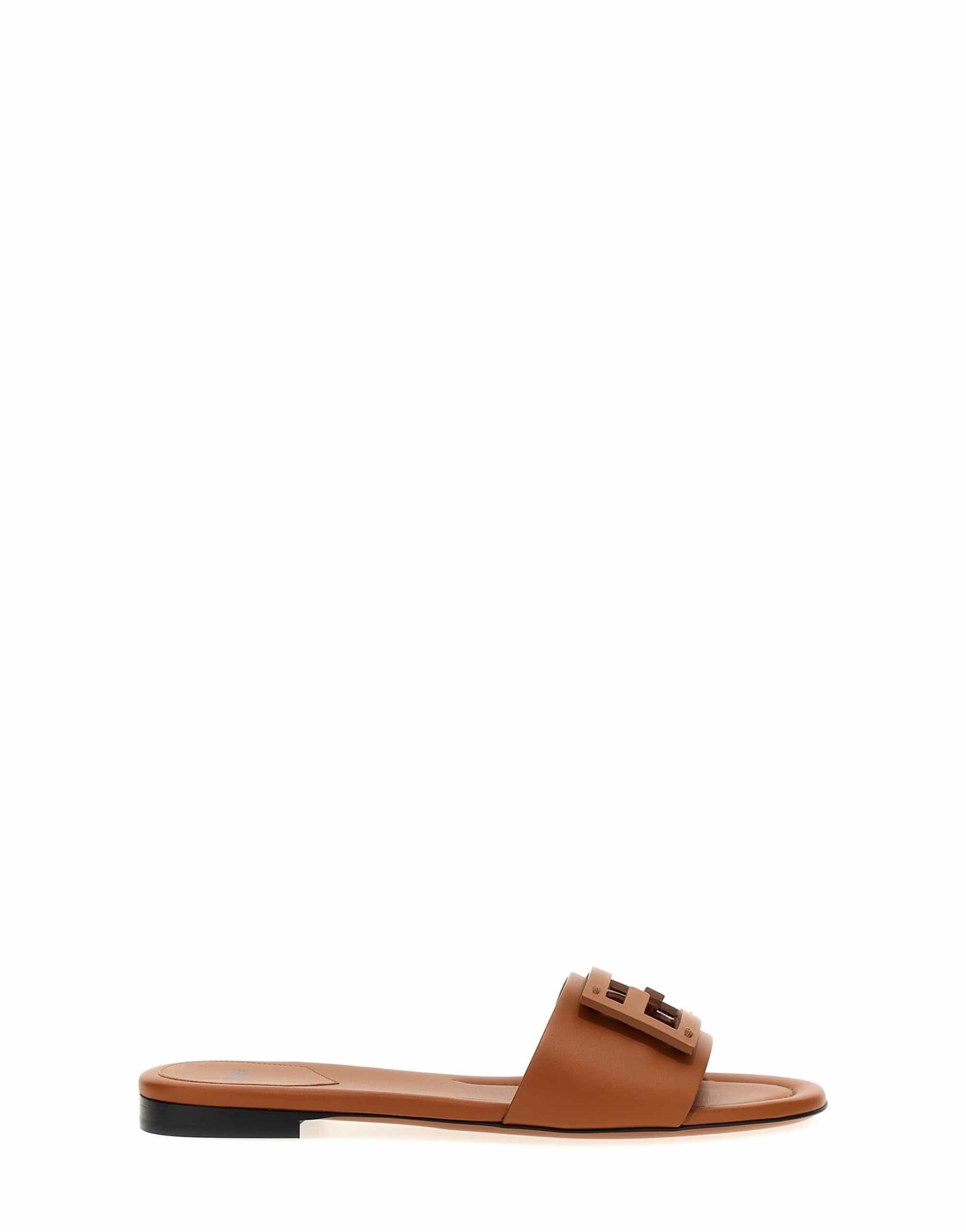 Fendi Fendi FF Baguette Leather Slides