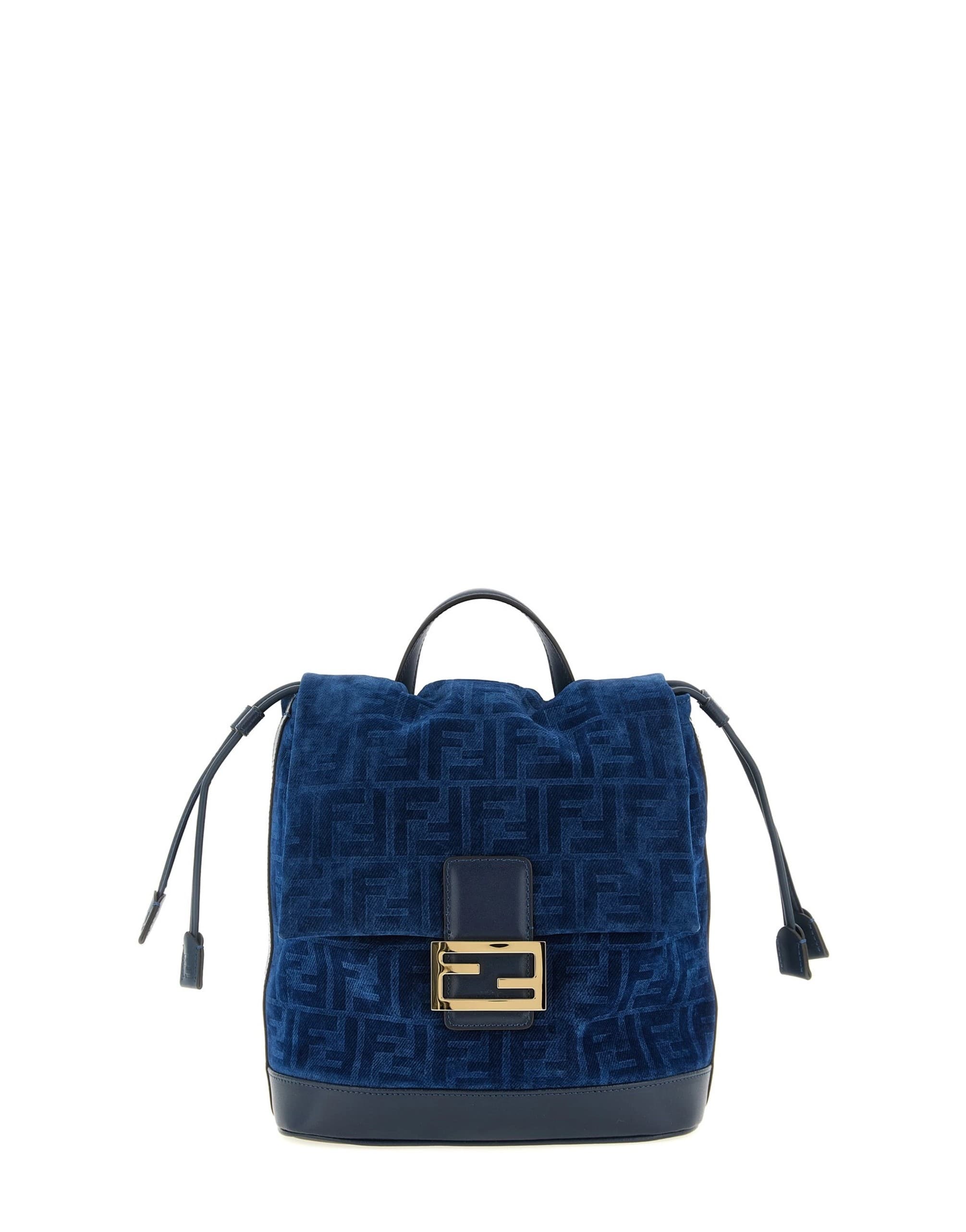 Fendi Fendi FF Flocked Denim Backpack
