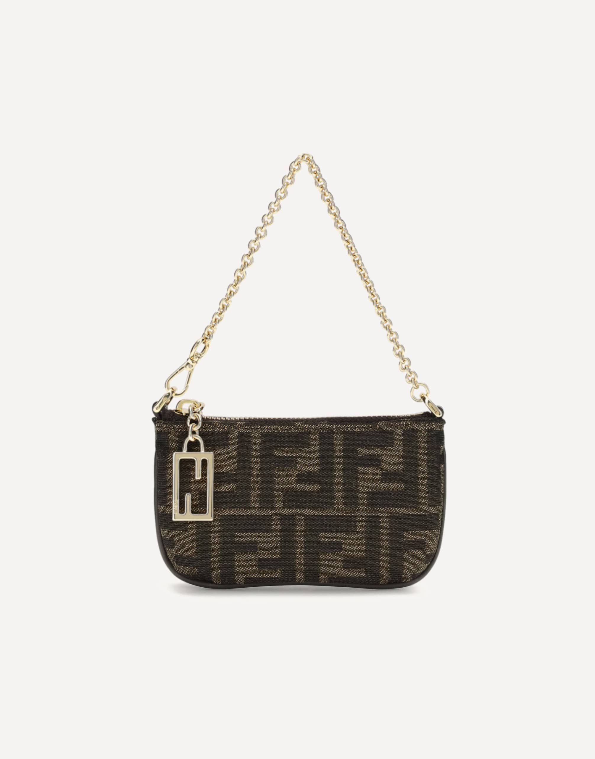 Fendi Ff Jacquard Clutch With Ff Charm