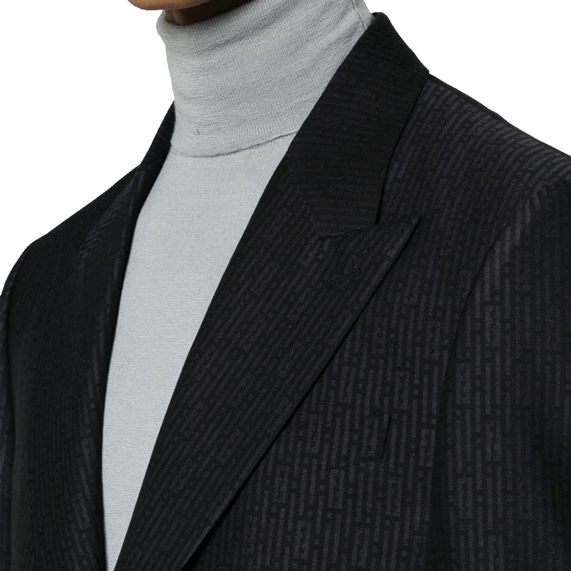 Fendi Ff Motif Wool Single Breasted Jacket
