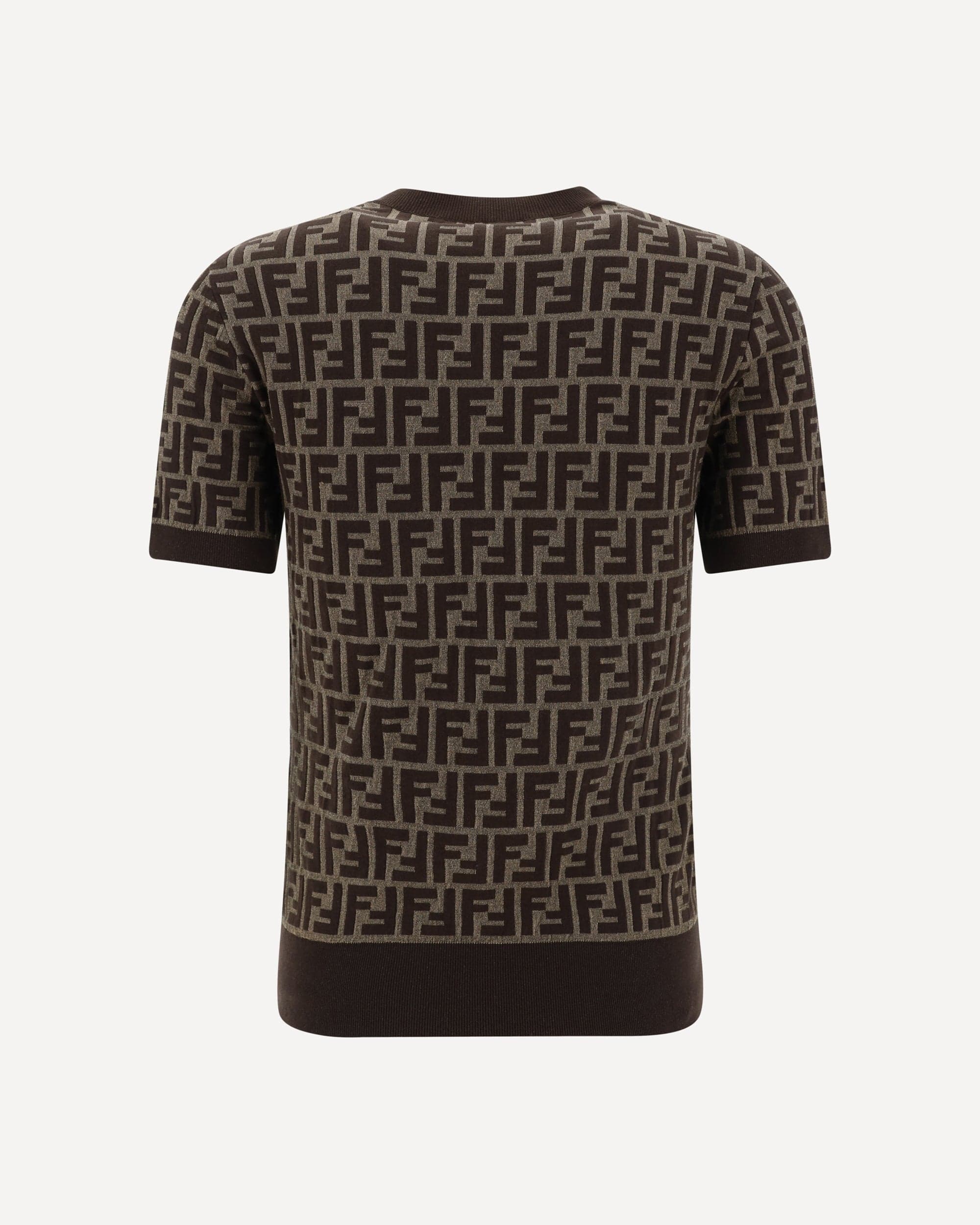 Fendi Ff Pattern Ribbed Crew Neck Top